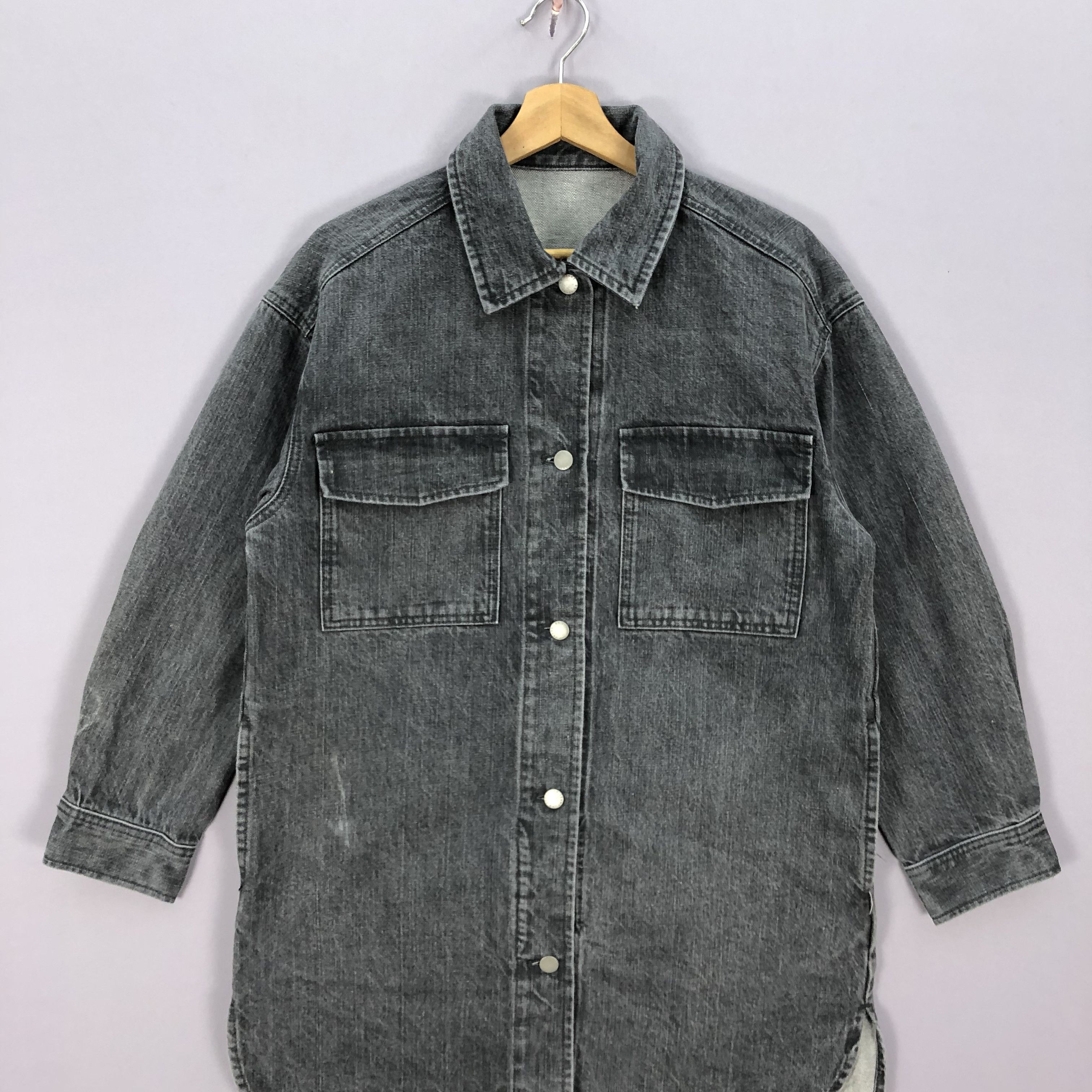 GU Vintage Japanese Denim Jeans Long Jacket Shirt Button Ups Size US L / EU 52-54 / 3 - 3 Thumbnail