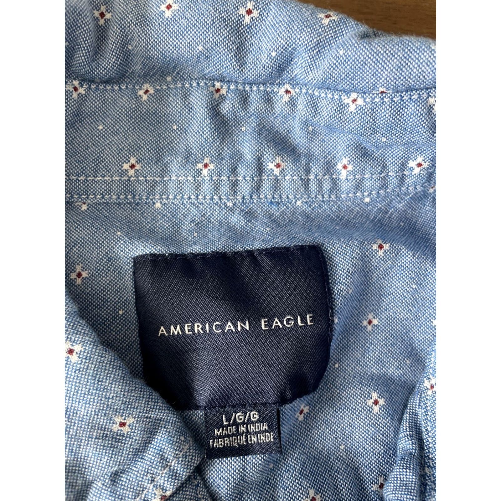 American Eagle Outfitters American Eagle Outfitters Shirt Mens L Blue All Over Cross Print Button Down 100% Cotton Size US L / EU 52-54 / 3 - 3 Thumbnail