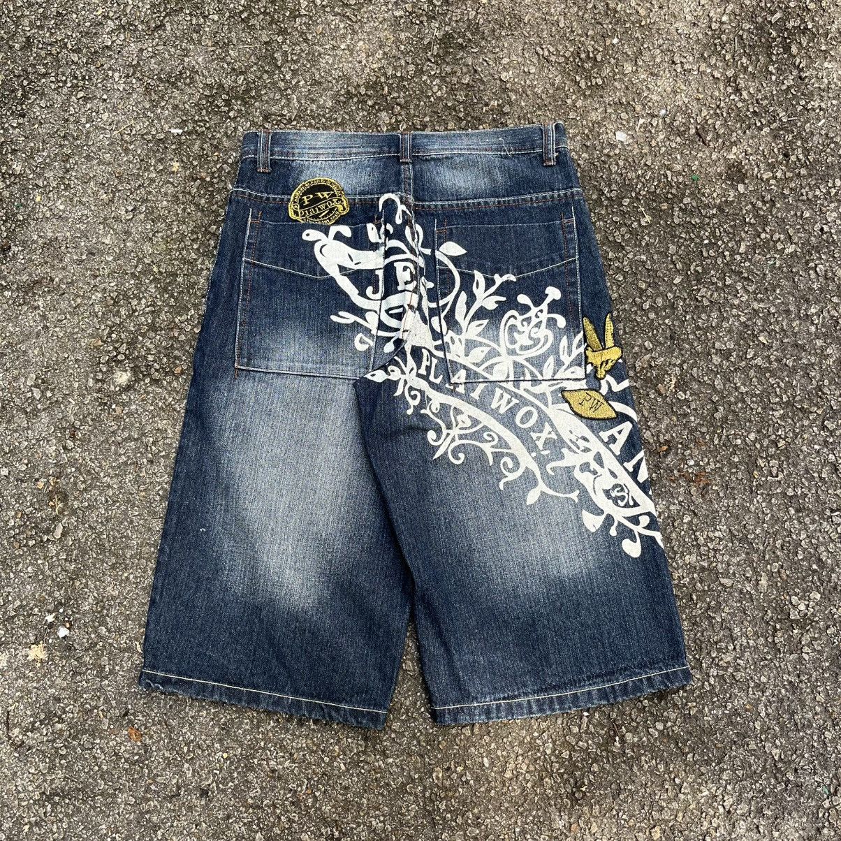 Southpole Baggy Jeans Y2K Faded Blue Plaiwox Jorts Skater Ecko Unltd Size US 32 / EU 48 - 1 Thumbnail