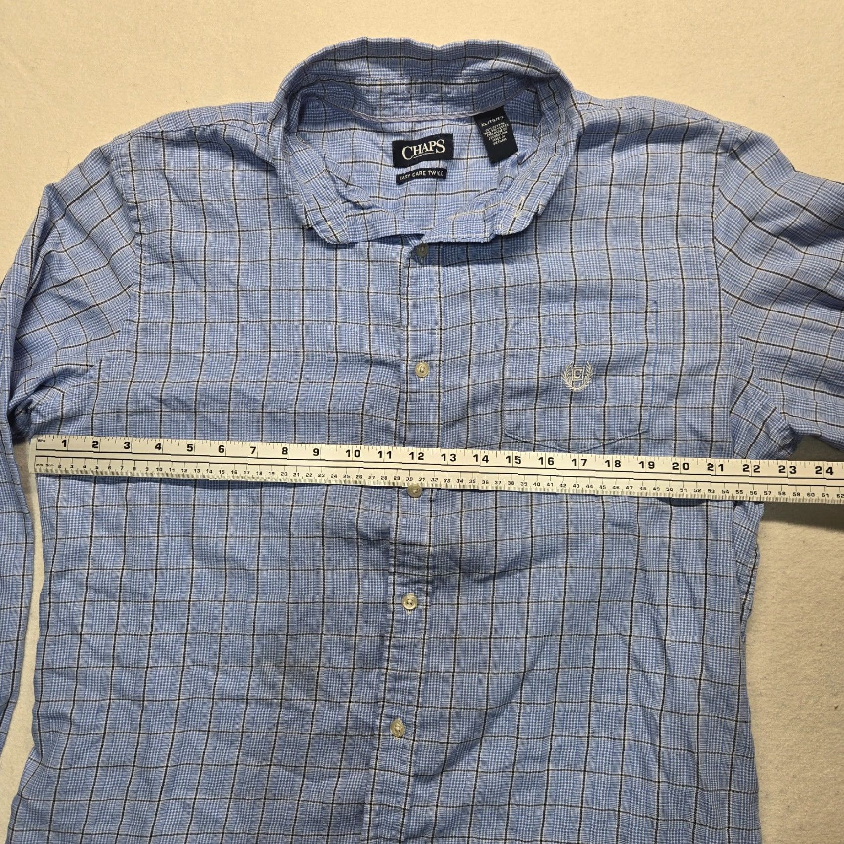 Chaps VINTAGE Chaps Plaid Short Sleeve Button-Down Shirt Men XL Blue Casual Summer Size US XL / EU 56 / 4 - 4 Thumbnail