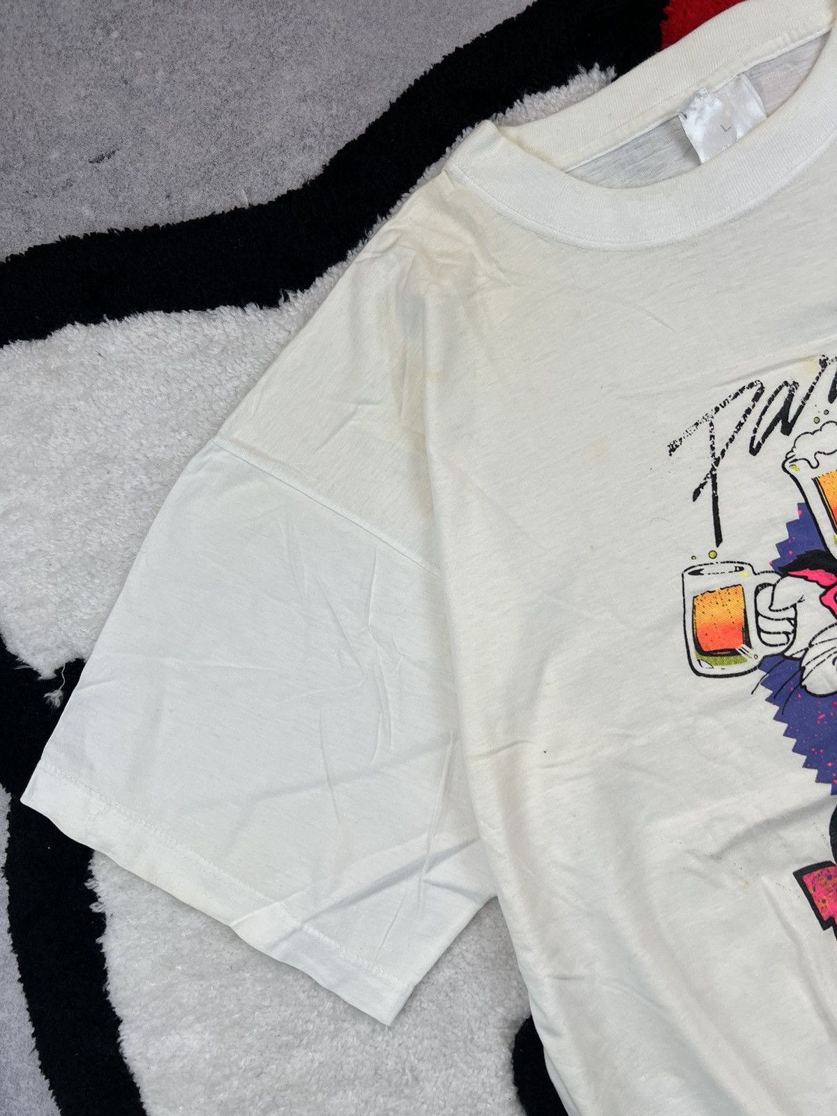 Vintage Vintage 1990 Party On Dude Beer Faded Humor Y2K Tee Shirt Size US L / EU 52-54 / 3 - 7 Thumbnail