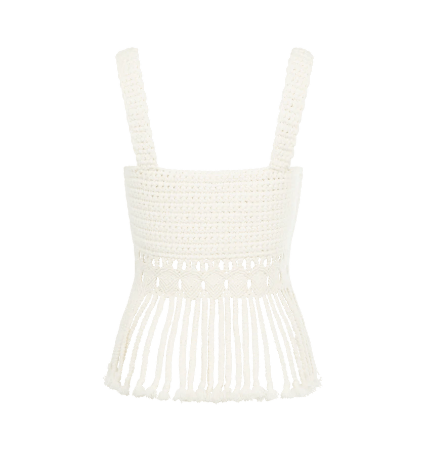 Gabriela Hearst o1h1sh11225 Lilea Crochet Top in White Size S / US 4 / IT 40 - 2 Thumbnail