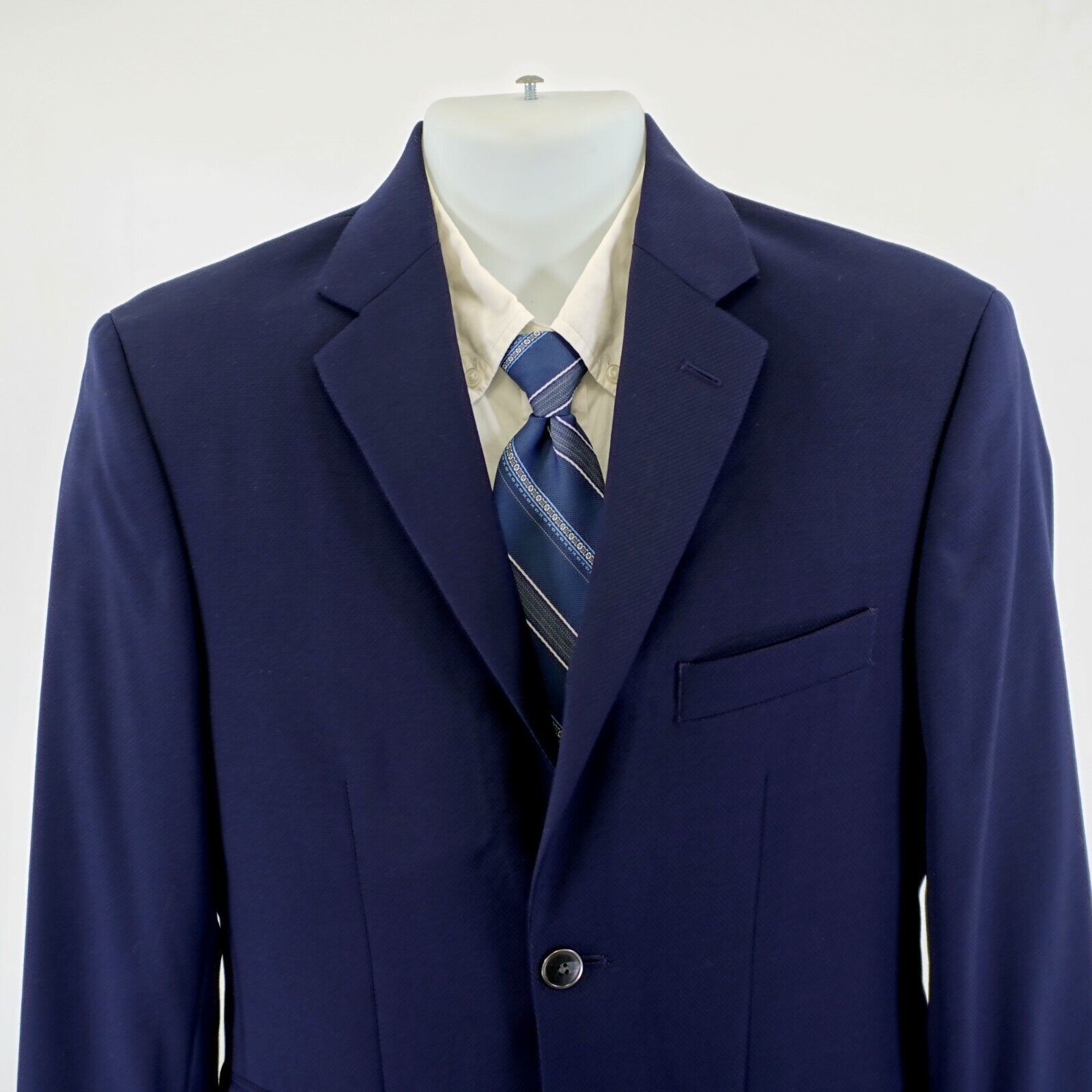 Pronto Uomo Pronto Uomo Textured Basketweave Wool Blue 36S 2 Button Blaz Size 36S - 1 Thumbnail