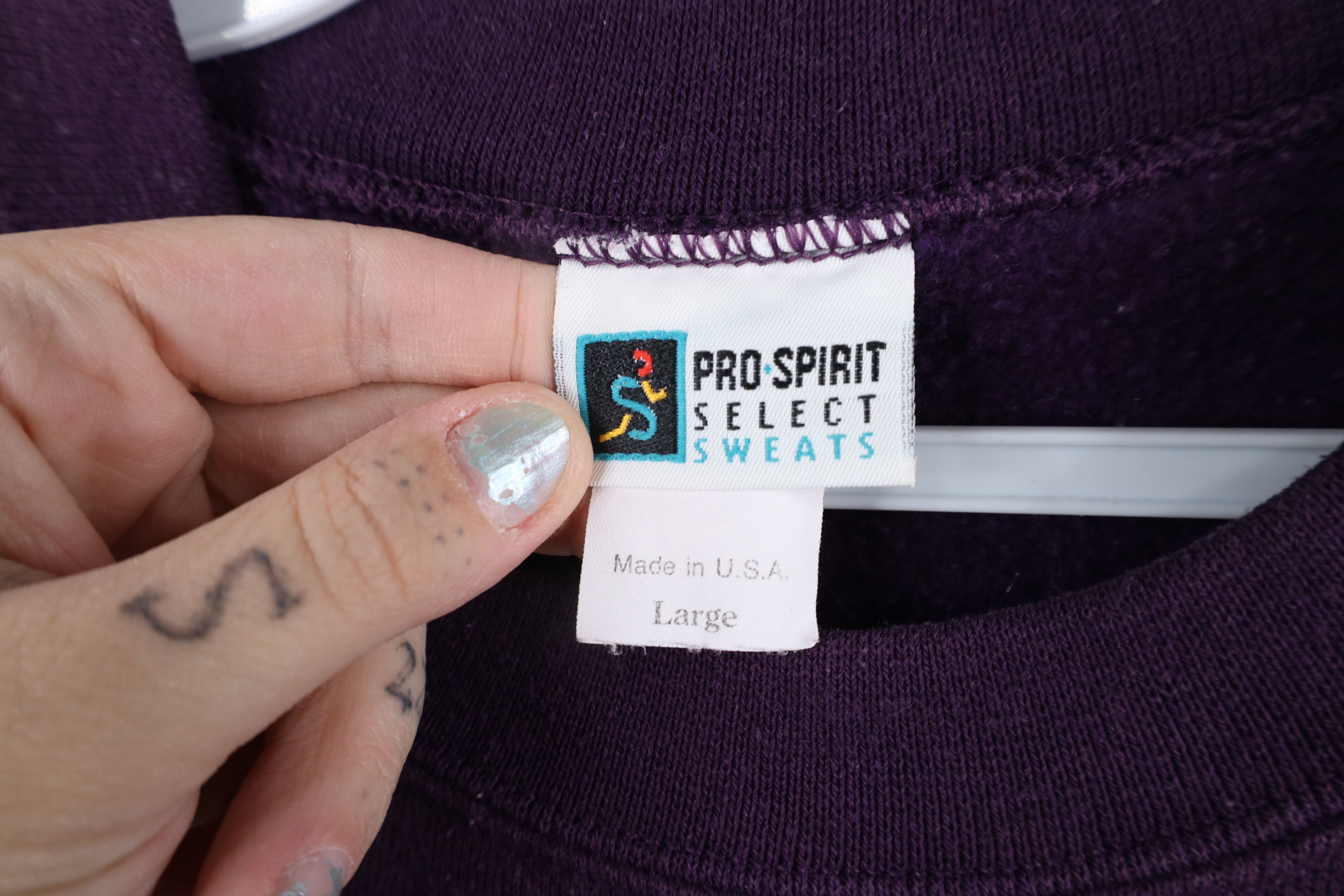 Vintage Vintage 90s Streetwear Blank Sweatshirt Purple USA Size L / US 10 / IT 46 - 7 Thumbnail