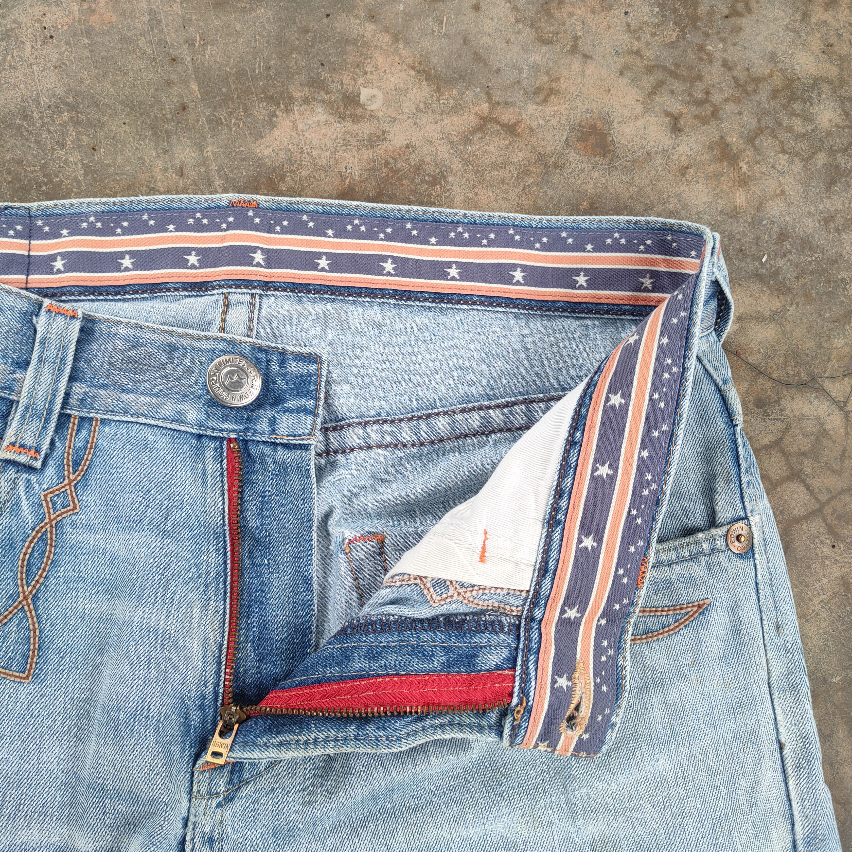 Edwin VTG EDWIN 90' BLUE TRIP FADED RIPPED JEANS DENIM PANTS Size US 36 / EU 52 - 10 Thumbnail