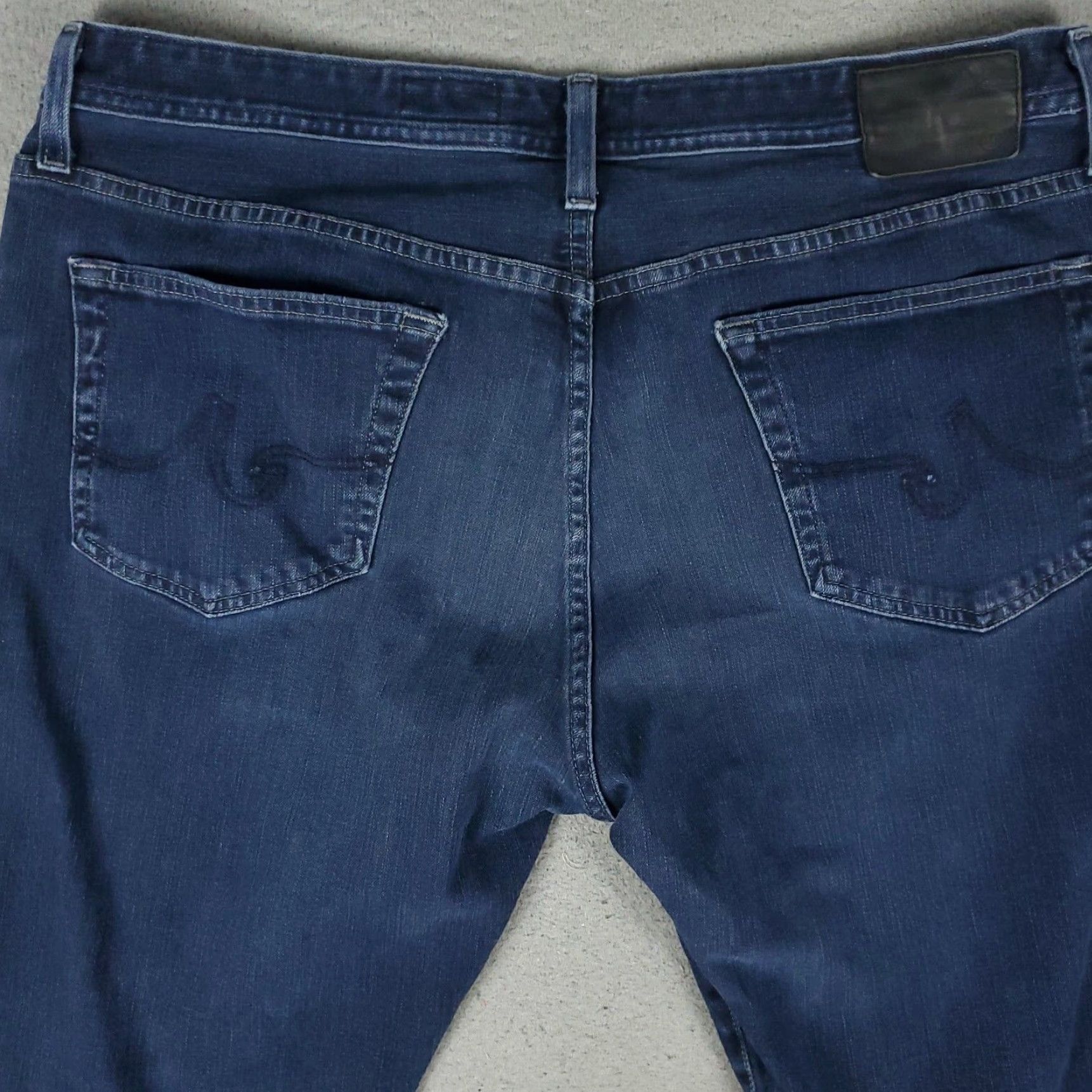 Denime AG Adriano Goldschmied Mens 40x33 The Graduate Straight Blue Denim Jeans Pants Size US 40 / EU 56 - 7 Thumbnail
