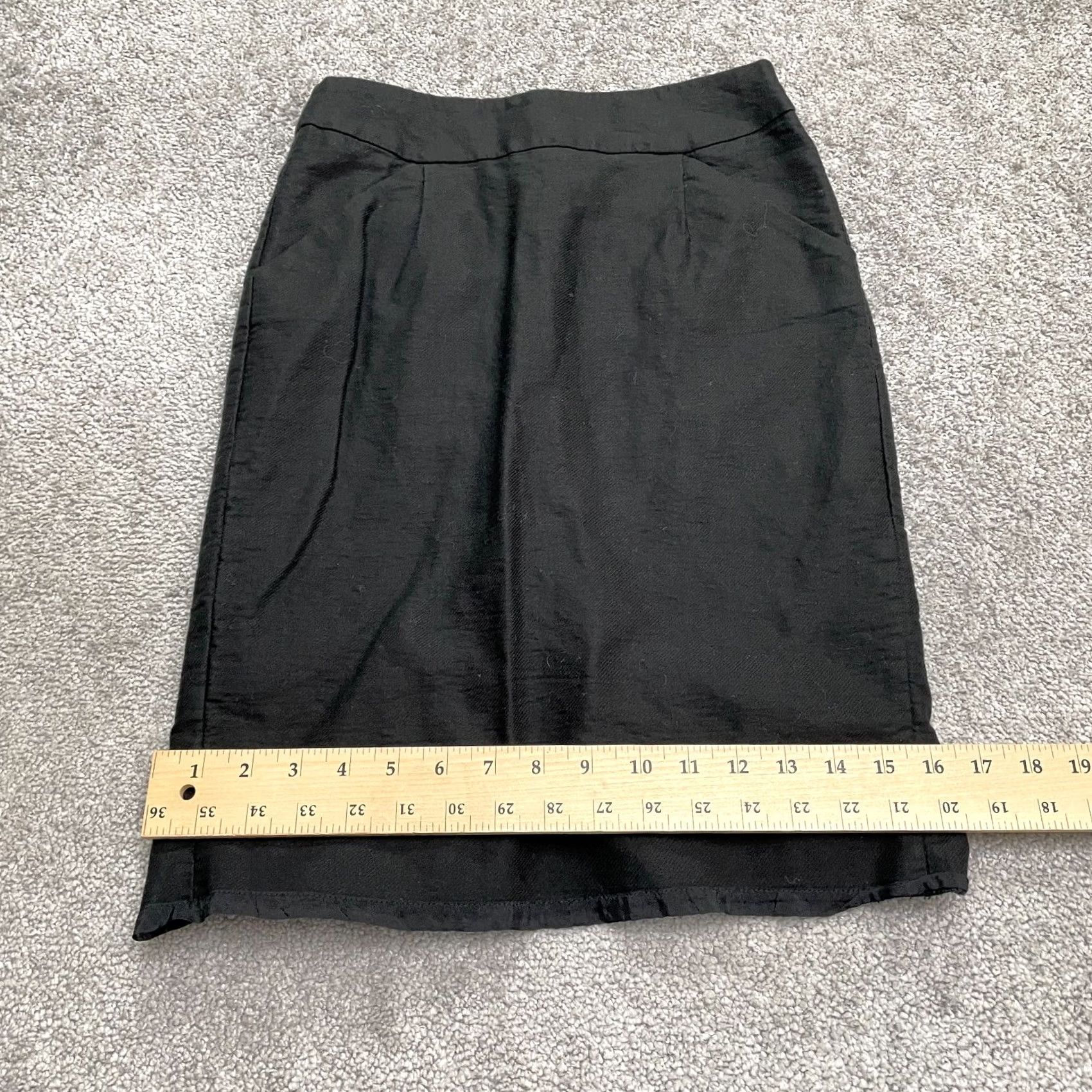 J.Crew J.CREW Skirt Womens 2 Black Knee Length Pencil Straight Cotton Pockets Classic Size 26" / US 2 / IT 38 - 4 Thumbnail
