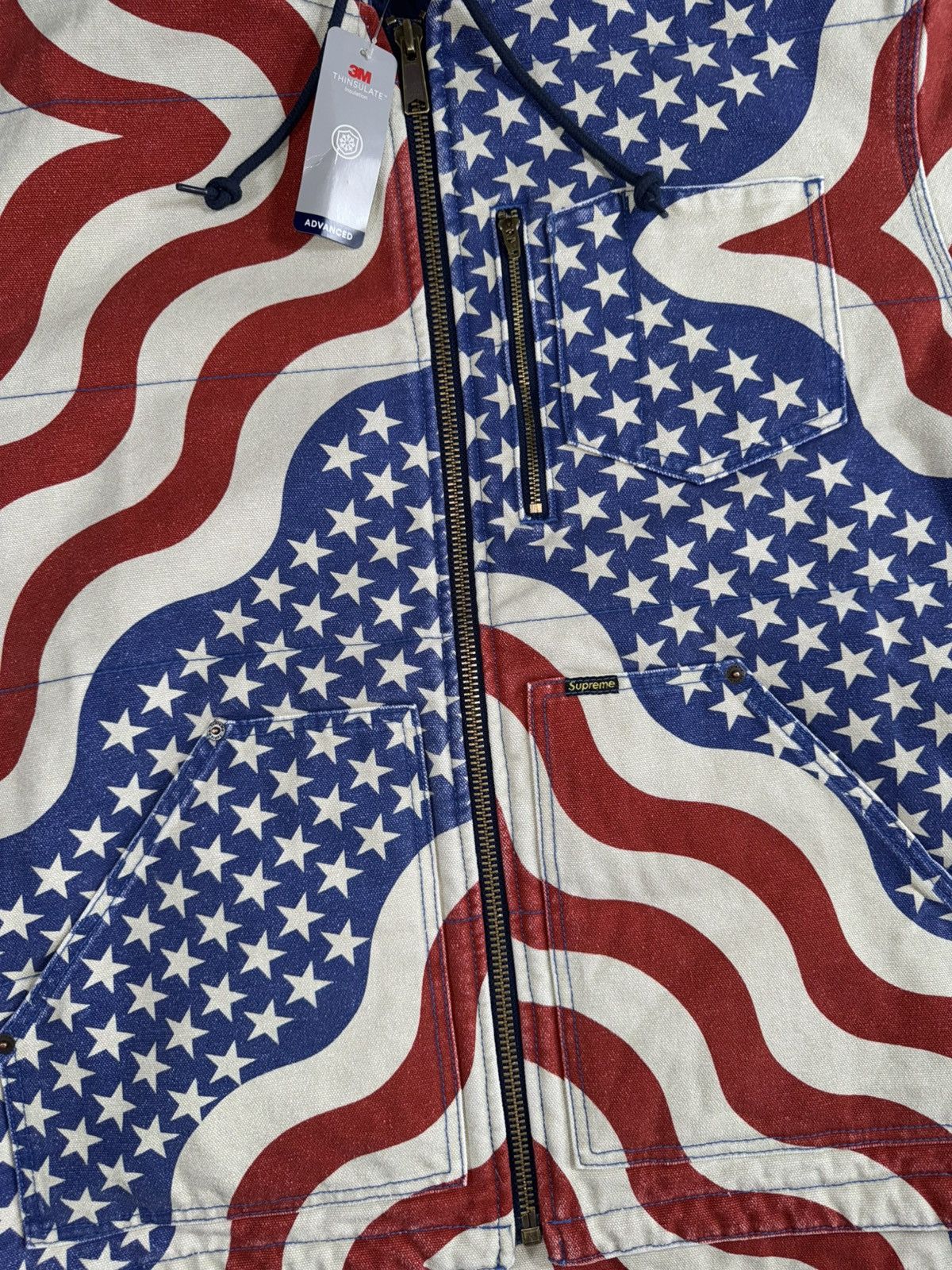 Supreme Supreme Flag Quilted Work Jacket Size US L / EU 52-54 / 3 - 3 Thumbnail