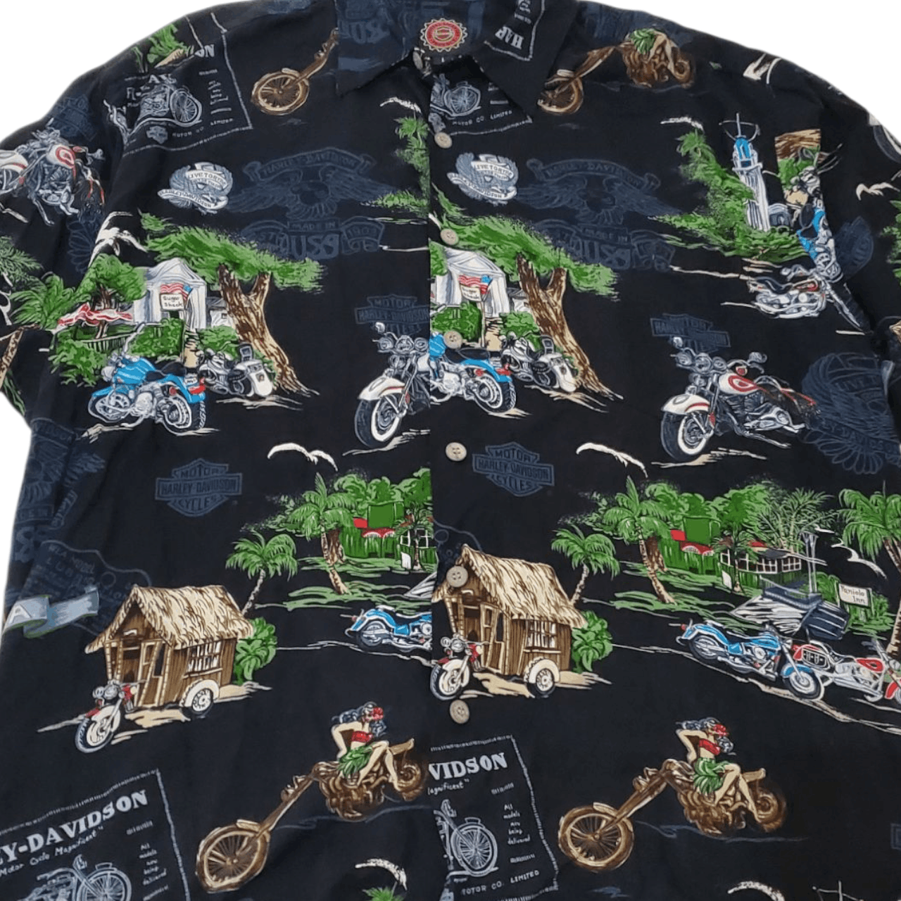 Harley Davidson × Vintage Harley Davidson Vacation Beach Button-Up Shirt Size US L / EU 52-54 / 3 - 2 Thumbnail