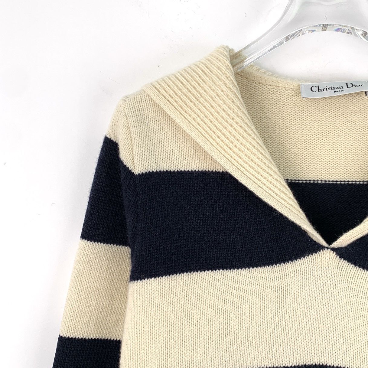 Dior Dior Colorblocked Striped Wool V-Neck Sweatshirt Size S / US 4 / IT 40 - 4 Thumbnail