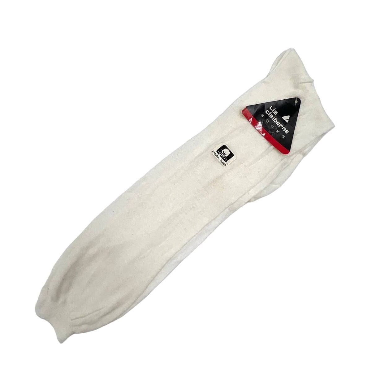 Vintage Liz Claiborne Knee High Cotton Socks White Vintage Deadstock Size ONE SIZE - 1 Thumbnail