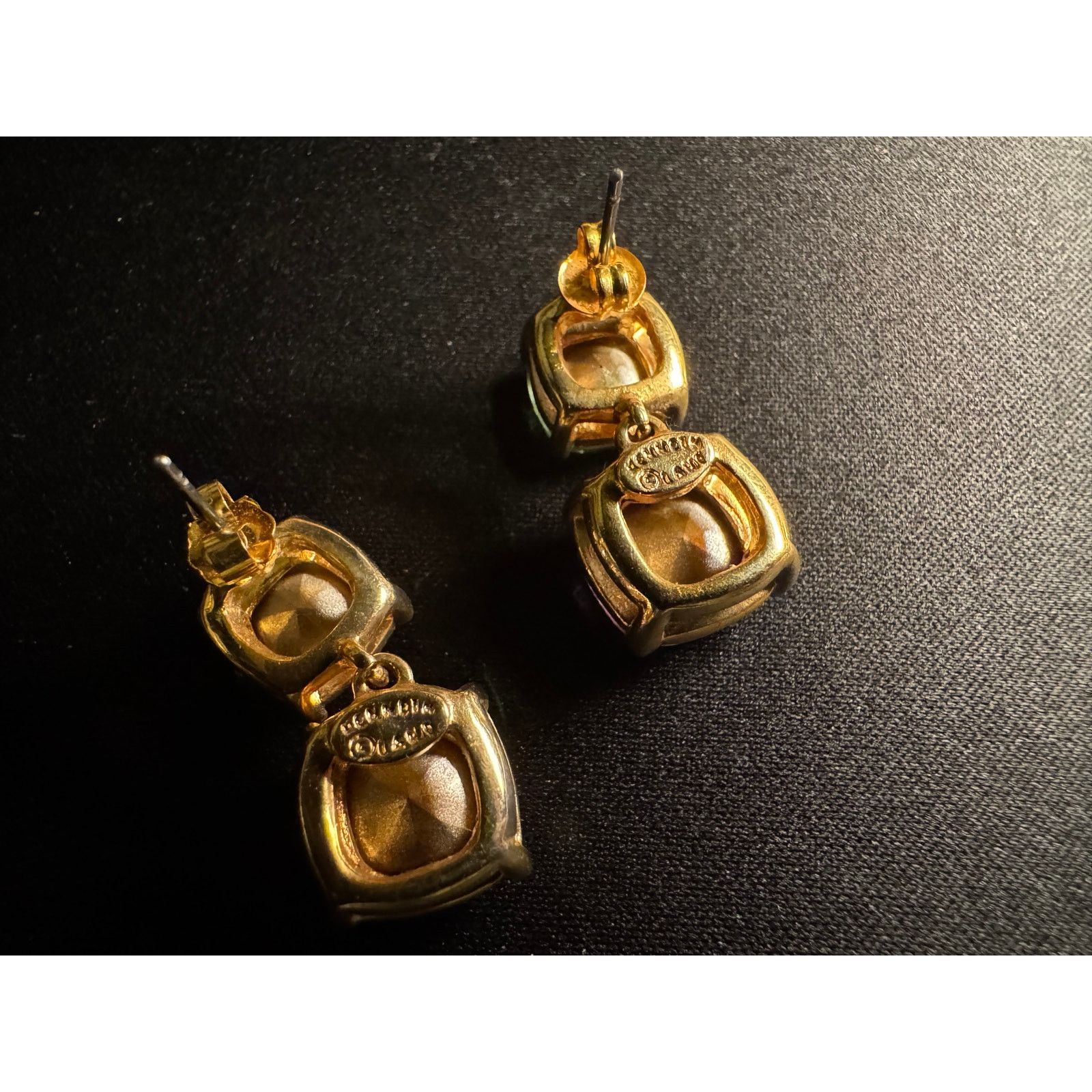 Kenneth Jay Lane 60's Kenneth Lane Pale Green Pale Purple Crystal Earrings Size ONE SIZE - 4 Thumbnail