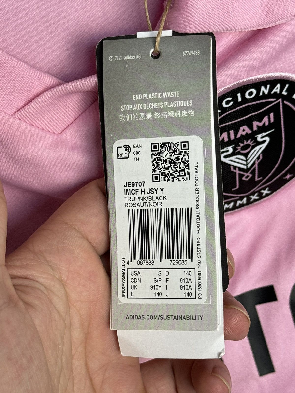 Adidas KIDS New Inter Miami 22/23 Home Football Jersey T-Shirt Size US XS / EU 42 / 0 - 11 Thumbnail