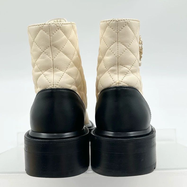 Chanel Chanel Black and White Short Boots -2505 Size US 4.5 / IT 34.5 - 5 Thumbnail