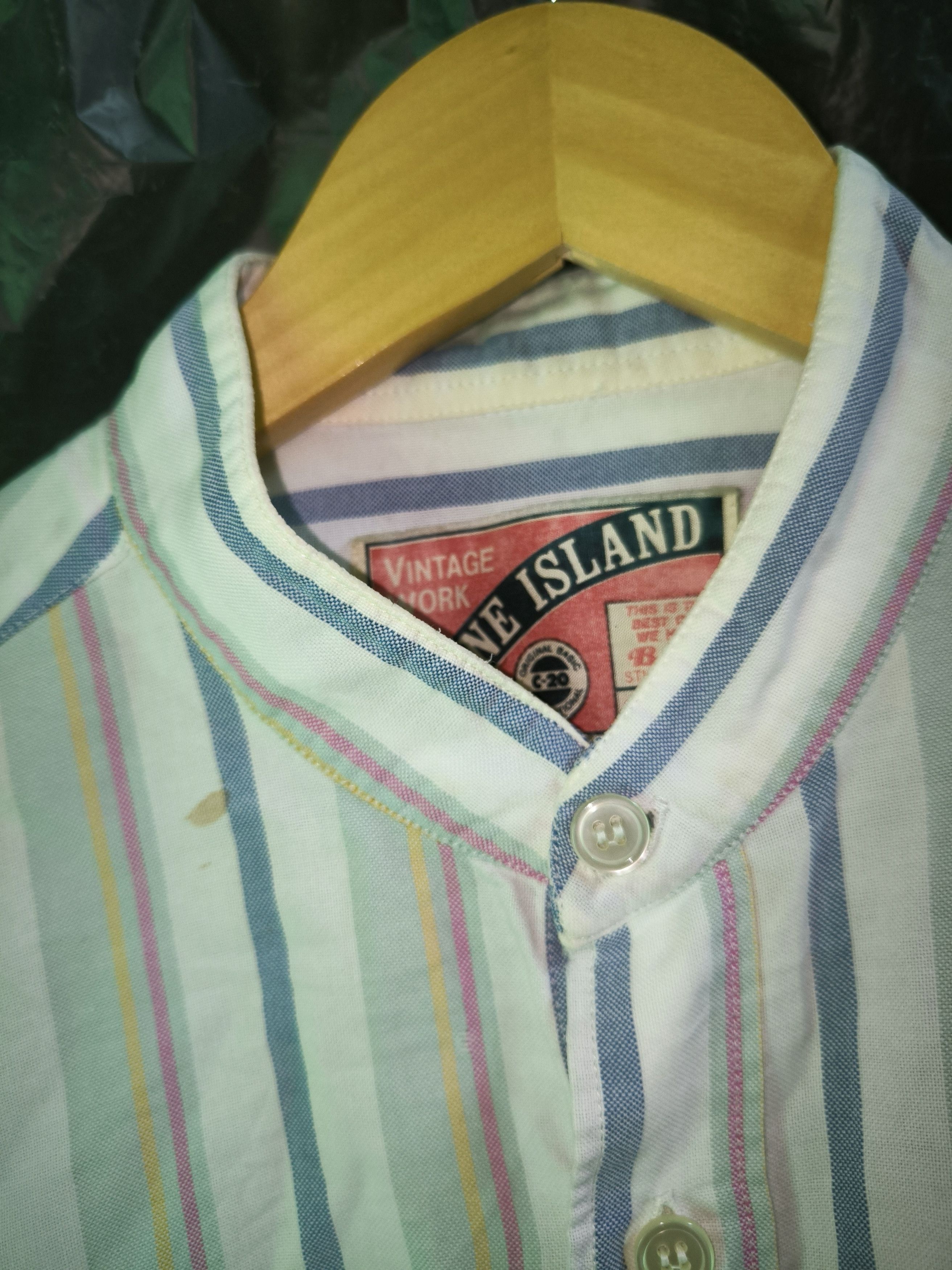 Vintage Vintage Work Stone Island Mandarin Collar Striped Size US L / EU 52-54 / 3 - 16 Thumbnail