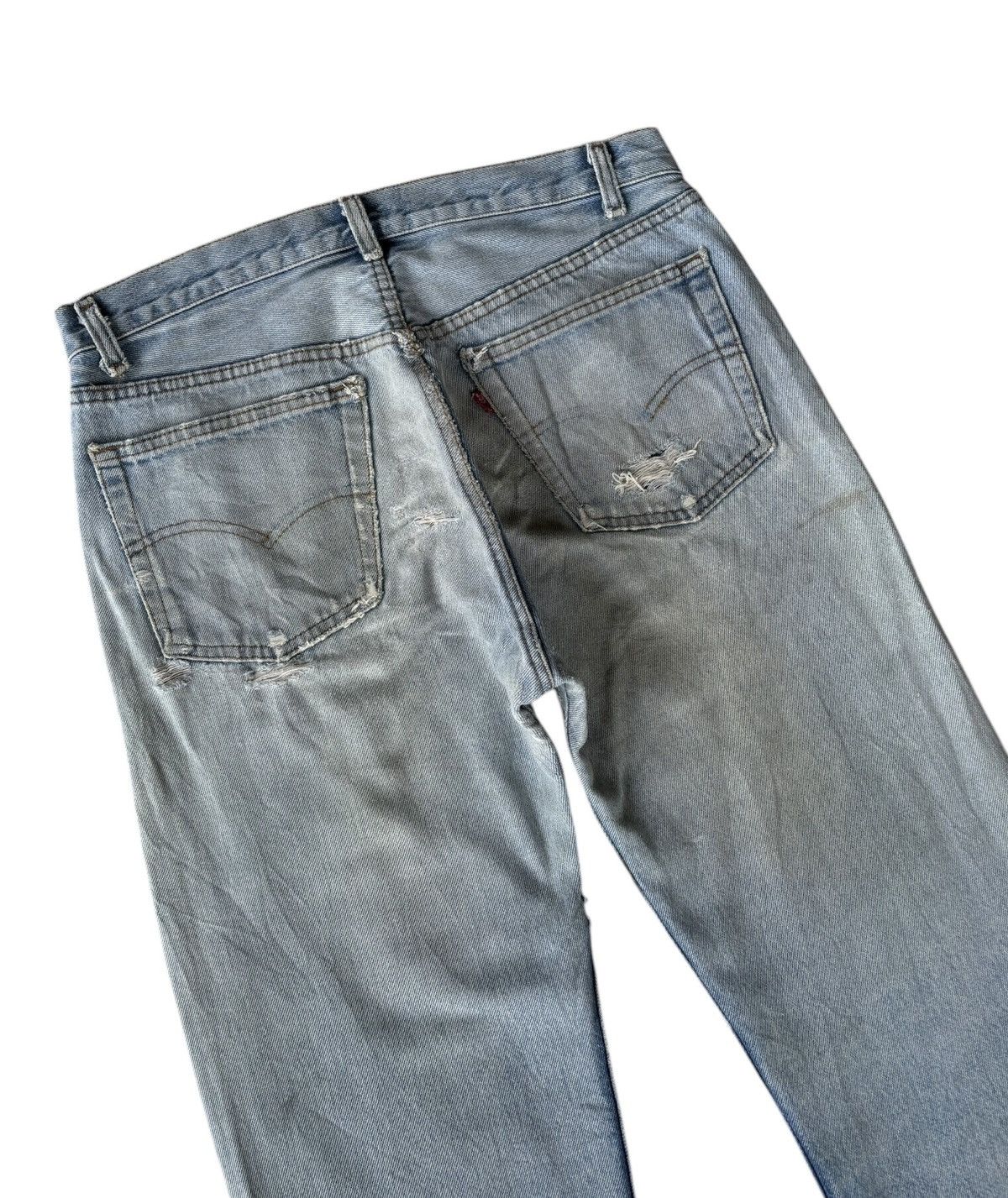 Levi's 🔥VINTAGE LEVIS 501 SUPER DISTRESSED DENIM THRASHED JEANS Size US 32 / EU 48 - 9 Thumbnail