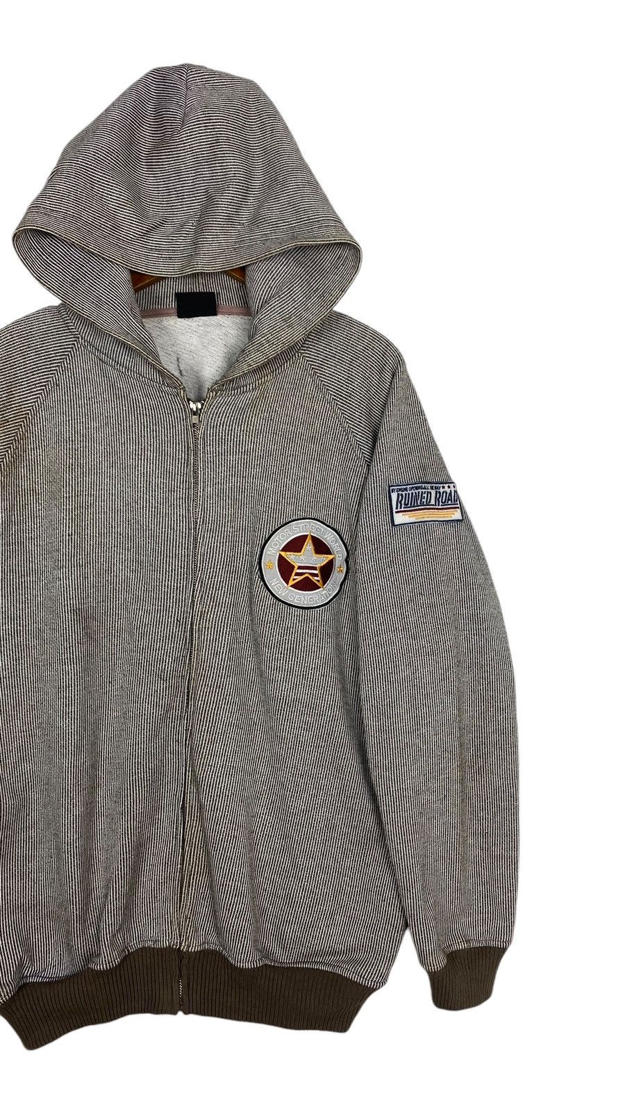 Vintage Vtg Motor Street World New Generation Hickory Hoodie Stripe Size US M / EU 48-50 / 2 - 2 Thumbnail
