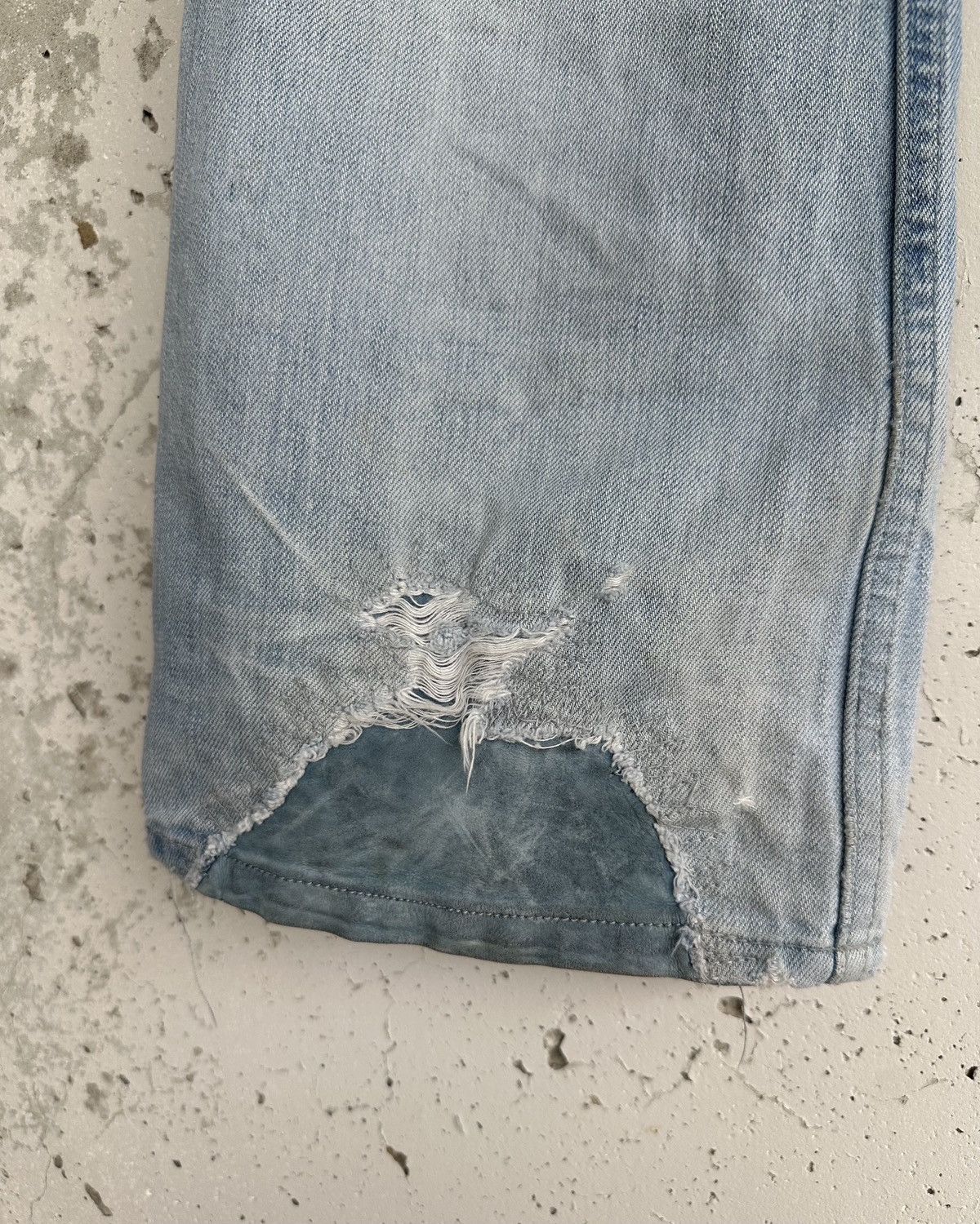 Isamu Katayama Backlash Isamu Katayama Backlash ‘Leather Repair’ Distressed Denim Size US 31 - 10 Thumbnail