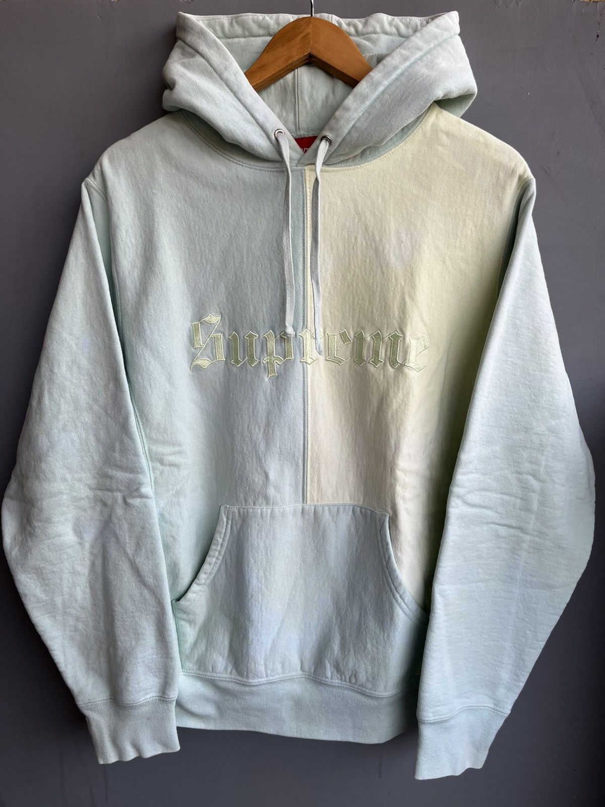 Supreme Supreme Split Old English Hoodie FW17 Ice Blue Size US M / EU 48-50 / 2 - 1 Thumbnail