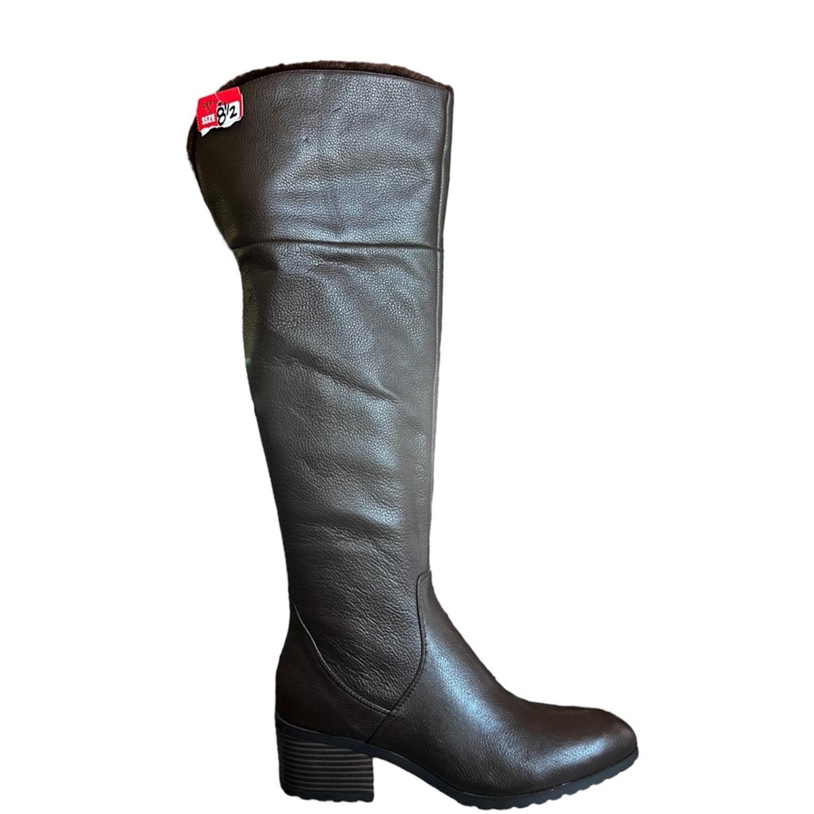 NWT! H by Halston Donna Tall Brown Knee High Boots SZ 8