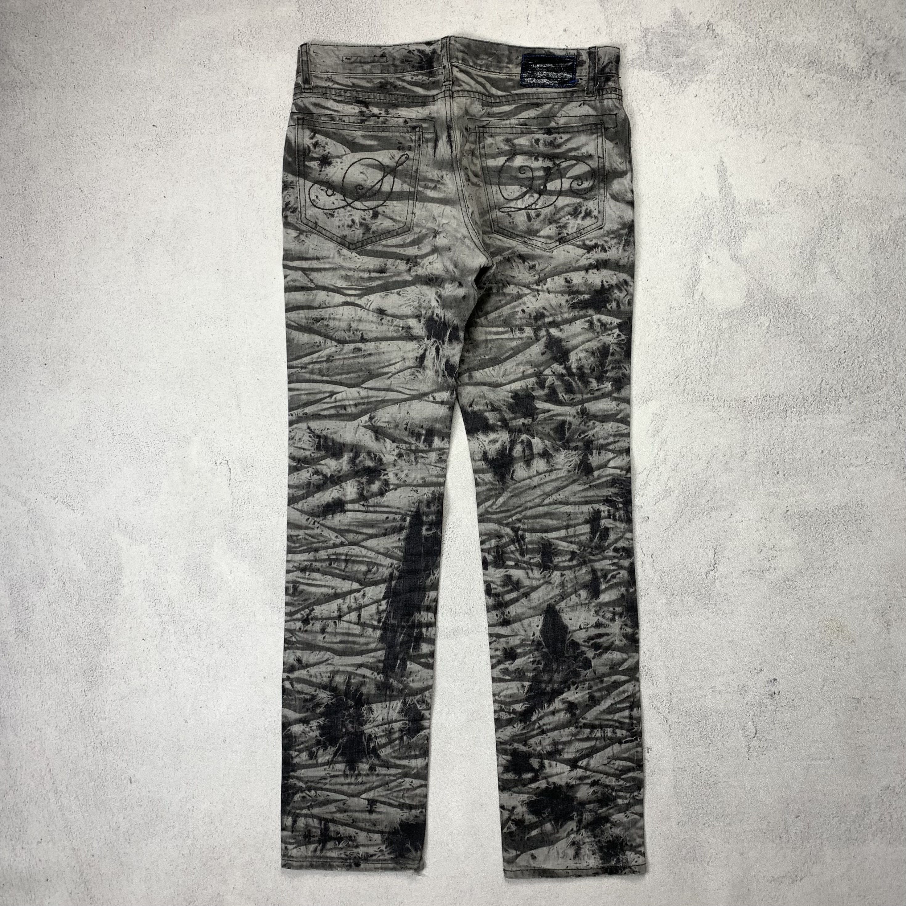 Japanese Brand Semantic Design Acid Washed Bleach Pants Paint Splatter Size US 33 - 2 Thumbnail