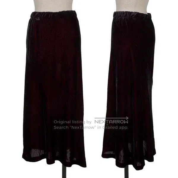 Comme des Garcons Comme Des Garcons size M Black Pink Retro Velvet Skirt Size 22" - 1 Thumbnail