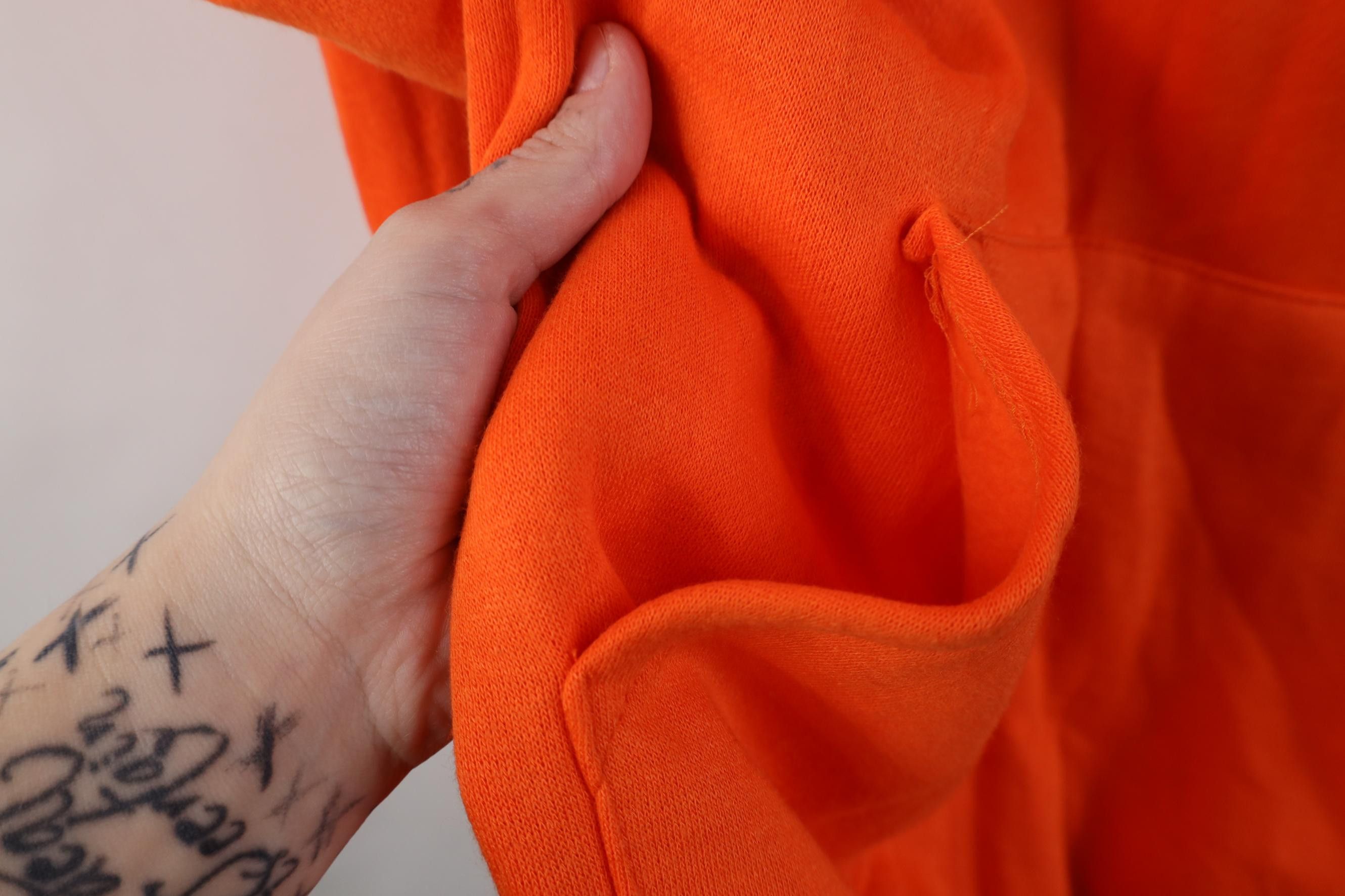 Vintage Vintage 90s Streetwear Heavyweight Hoodie Sweatshirt Orange Size US XL / EU 56 / 4 - 11 Thumbnail