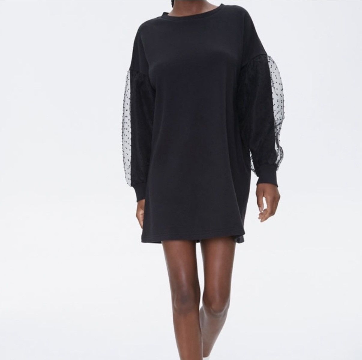 Forever 21 Forever 21 Black Sweatshirt Dress with Details Size S MWT Size S / US 4 / IT 40 - 4 Thumbnail