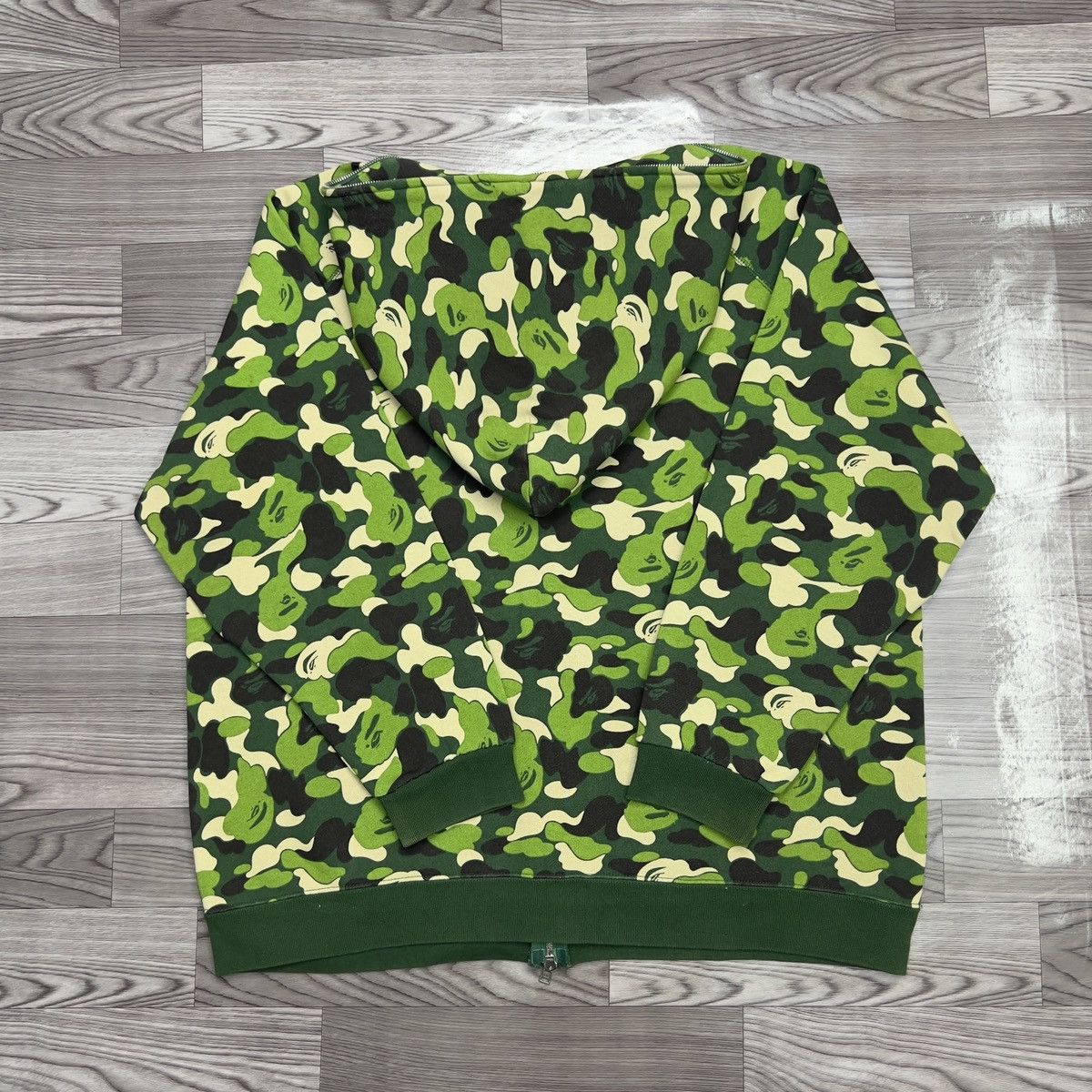Bape Bape Camo Green Full Zip Up Hoodie Size US L / EU 52-54 / 3 - 6 Thumbnail