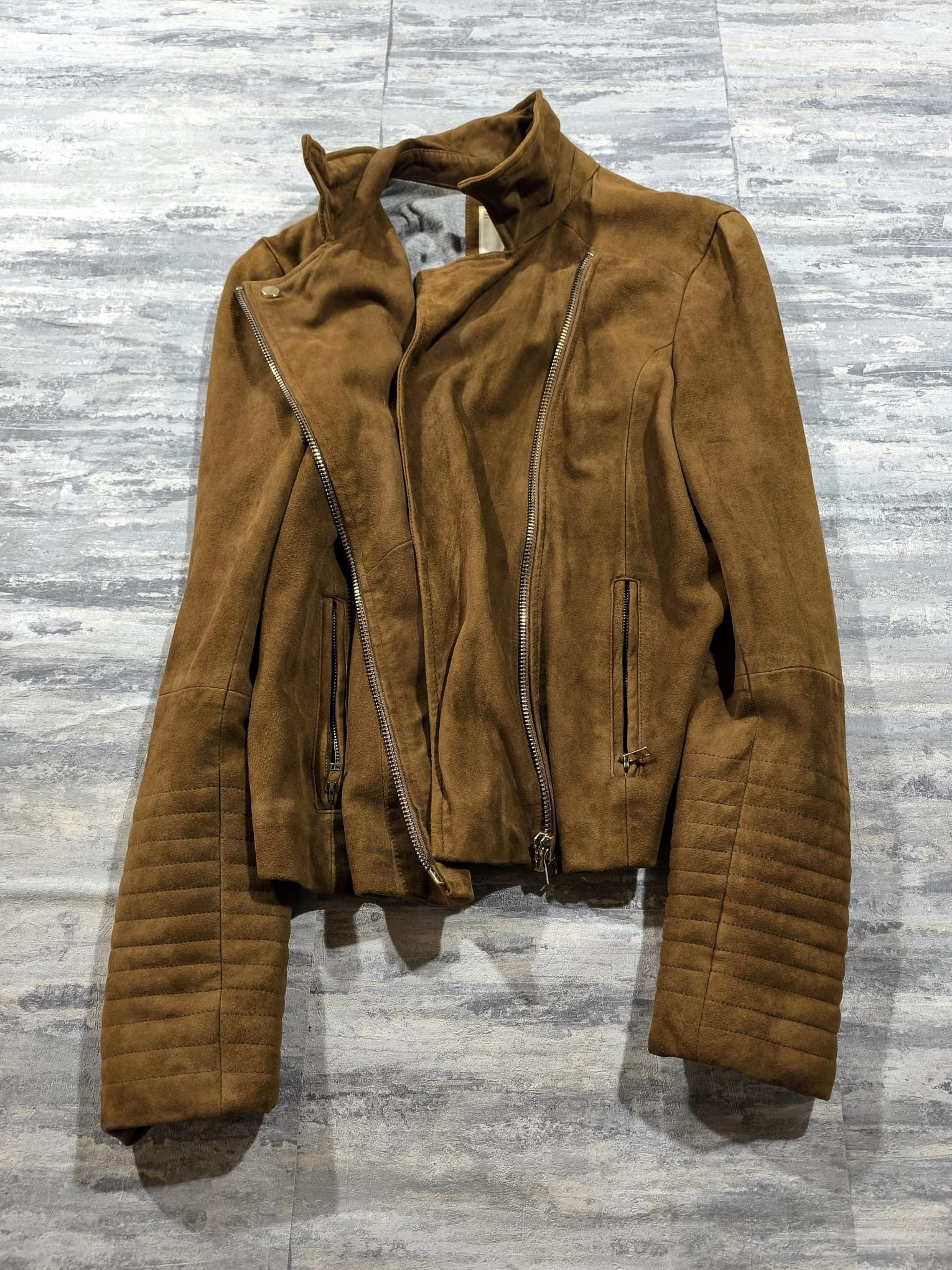 Hysteric Glamour Esprit Suede Leather Biker Avantgarde Jacket Slanted Zip Size M / US 6-8 / IT 42-44 - 4 Thumbnail