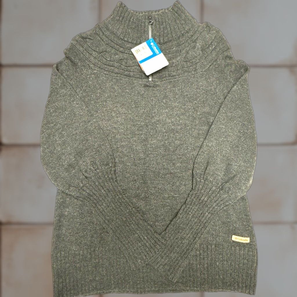 Vintage Columbia Womens XL 1/2 Zip Sweater Charcoal Size XL / US 12-14 / IT 48-50 - 1 Thumbnail