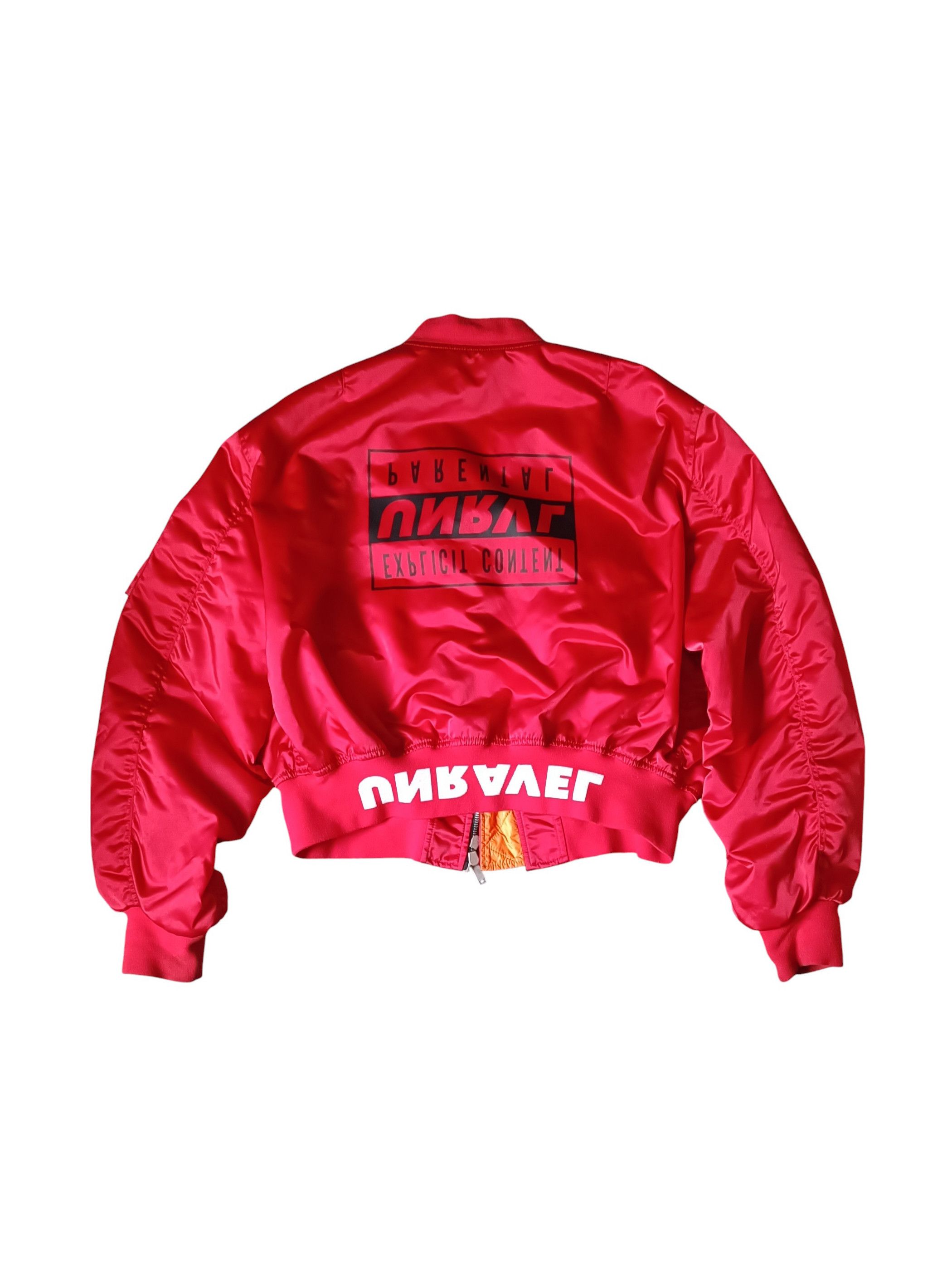 Ben Taverniti Unravel Project Explicit Content Red Bomber Jacket Size US M / EU 48-50 / 2 - 5 Thumbnail