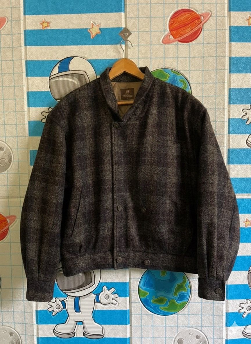 Vintage Vintage H-L Henri-Luc Chapuis Plaid Wool Bomber Jacket Size US L / EU 52-54 / 3 - 1 Thumbnail