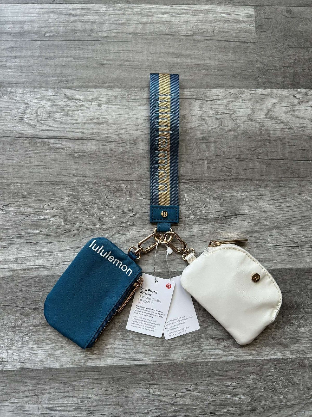 Lululemon Lululemon Dual Pouch Wristlet Blue and White New With Tags Size ONE SIZE - 1 Thumbnail