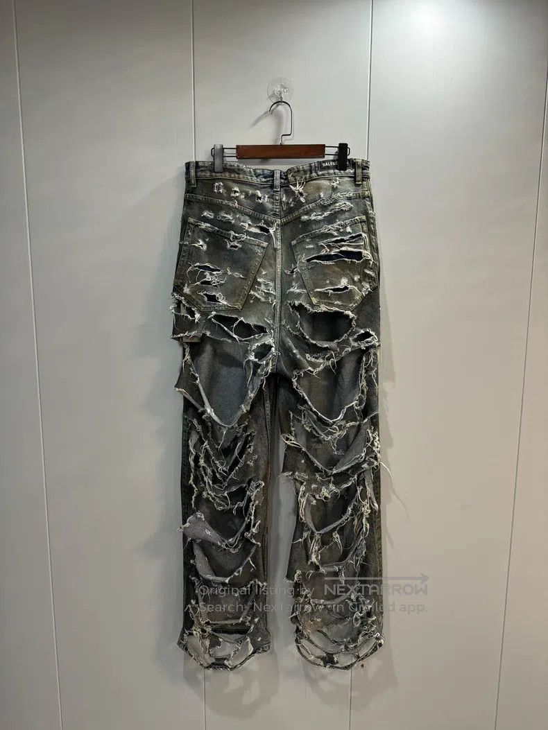 Balenciaga Balenciaga size S Back Destruction Denim Pants Size US 27 - 2 Thumbnail