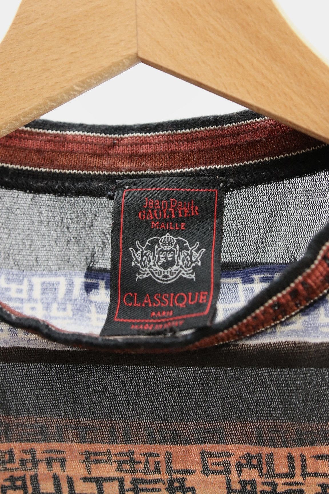 Jean Paul Gaultier × Vintage Jean Paul Gaultier Long Sleeve Mesh Top Pixel Print 90s Size M / US 6-8 / IT 42-44 - 7 Thumbnail