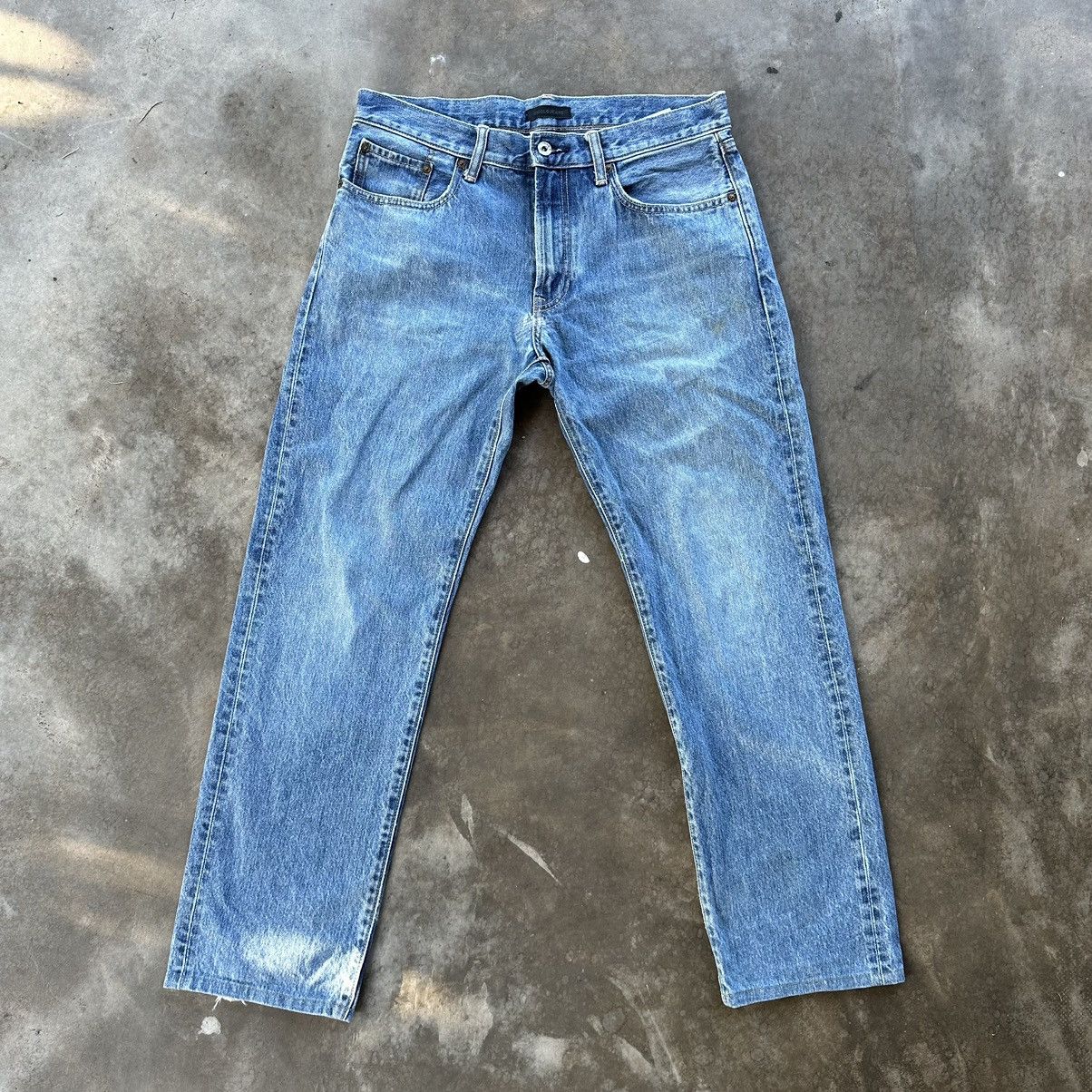 Japanese Brand Vintage Japanese Distressed Faded Denim Jean Pant W34 Size US 34 / EU 50 - 1 Thumbnail