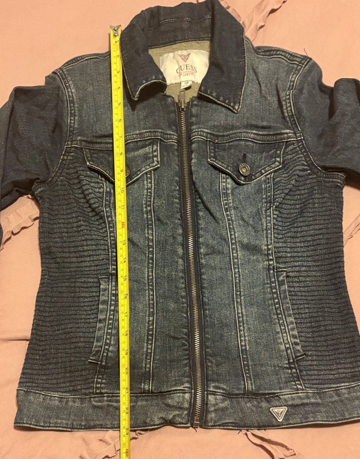 Guess Guess Denim Zippered Moto Jacket Size Small - EUC Size S / US 4 / IT 40 - 6 Thumbnail