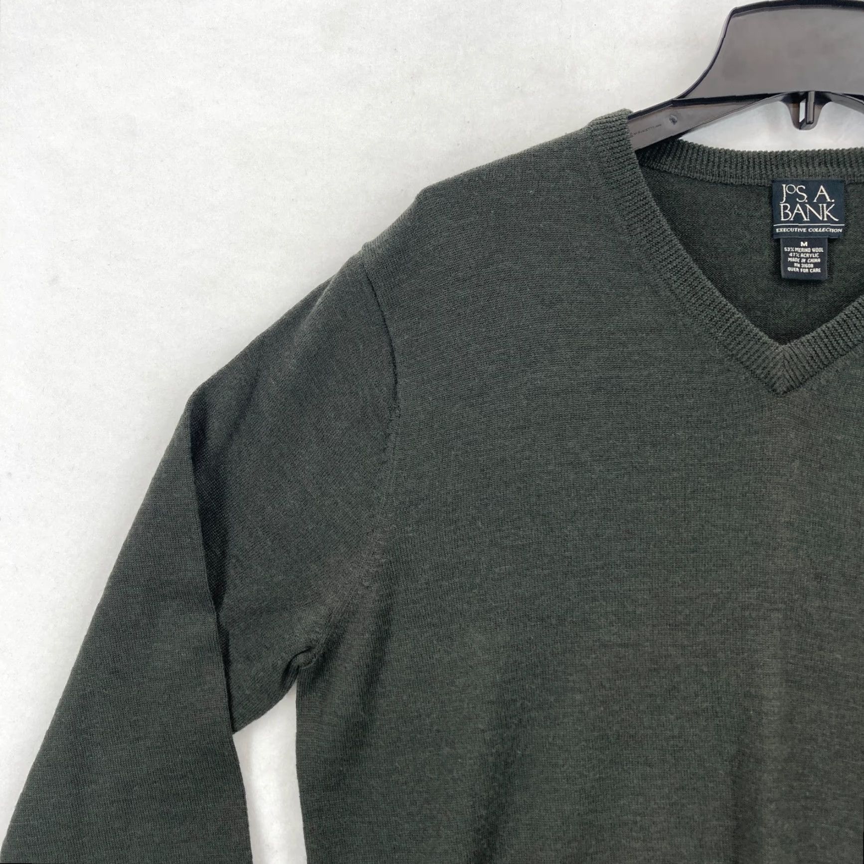 Jos. A. Bank Jos. A. Bank Merino Wool Blend Sweater Mens Medium Dark Green Long Sleeve V Neck Size US M / EU 48-50 / 2 - 5 Thumbnail