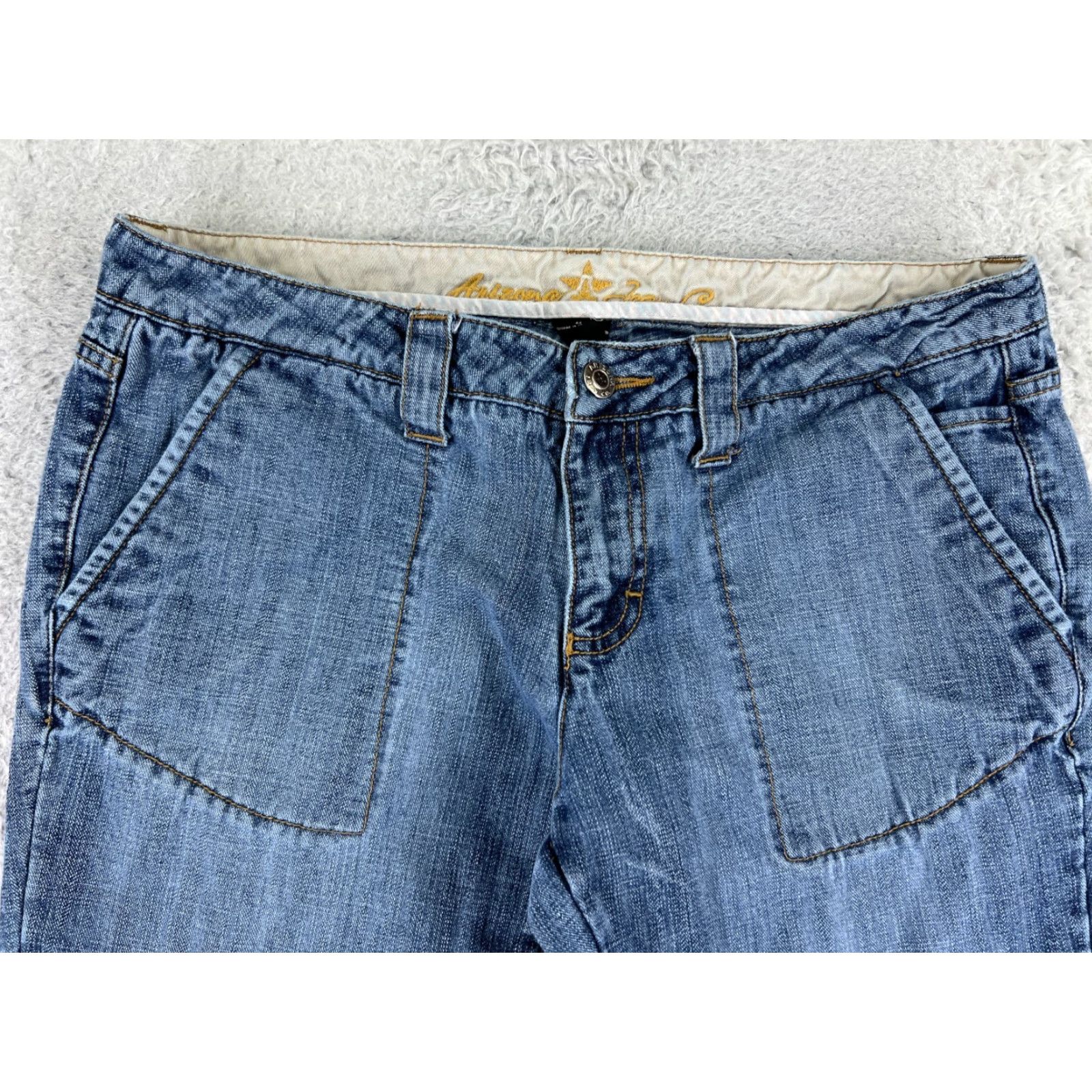 Vintage Arizona Jeans Co Jeans Womens 11 Blue Denim Low Rise Flared 30x29 Cotton Button Zipper 5-Pocket Design Regular Vintage? No — Wait Size 32" / US 10 / IT 46 - 4 Thumbnail