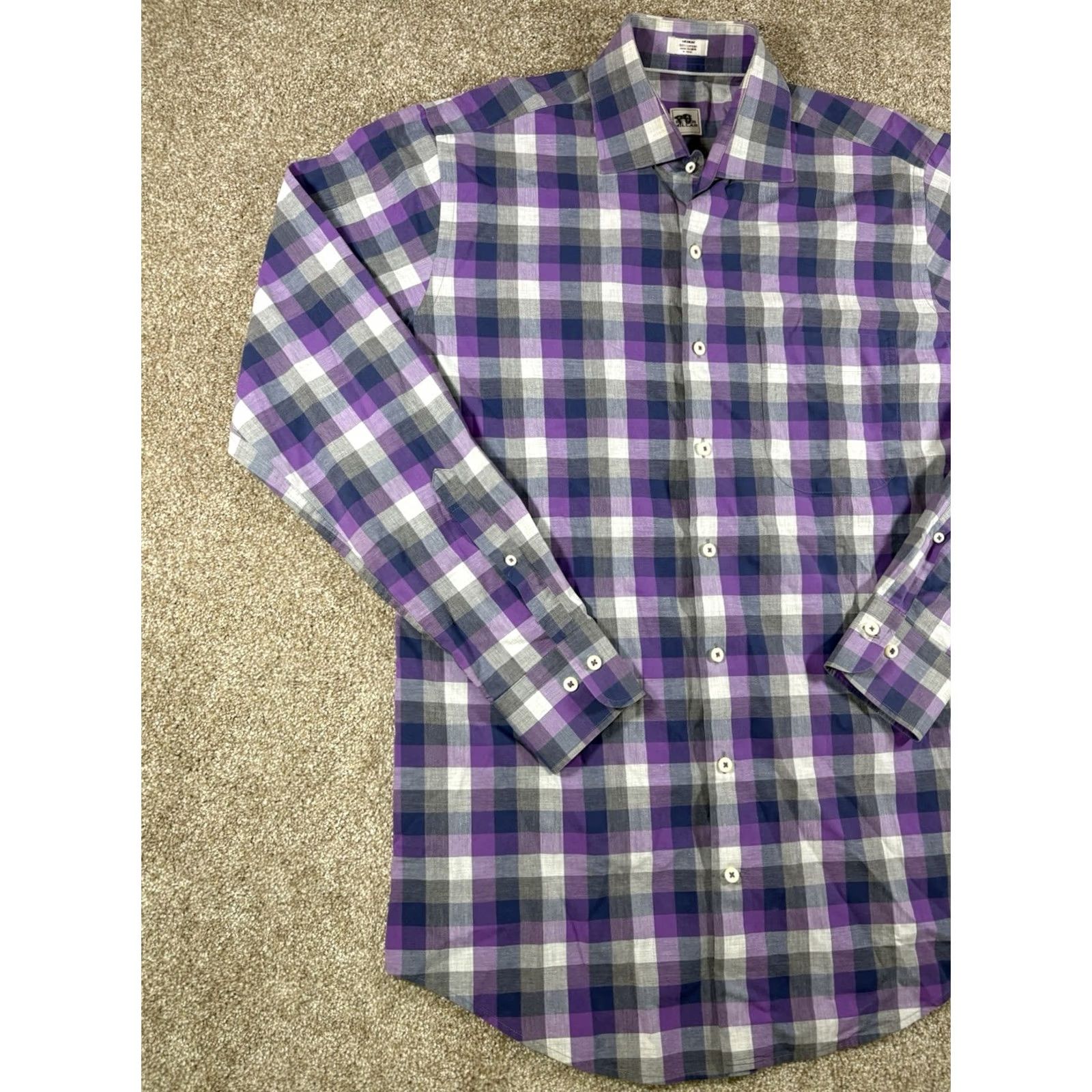 Peter Millar Peter Millar Purple Plaid Long Sleeve Button-Down Shirt Cotton • Men’s M Size US M / EU 48-50 / 2 - 2 Thumbnail