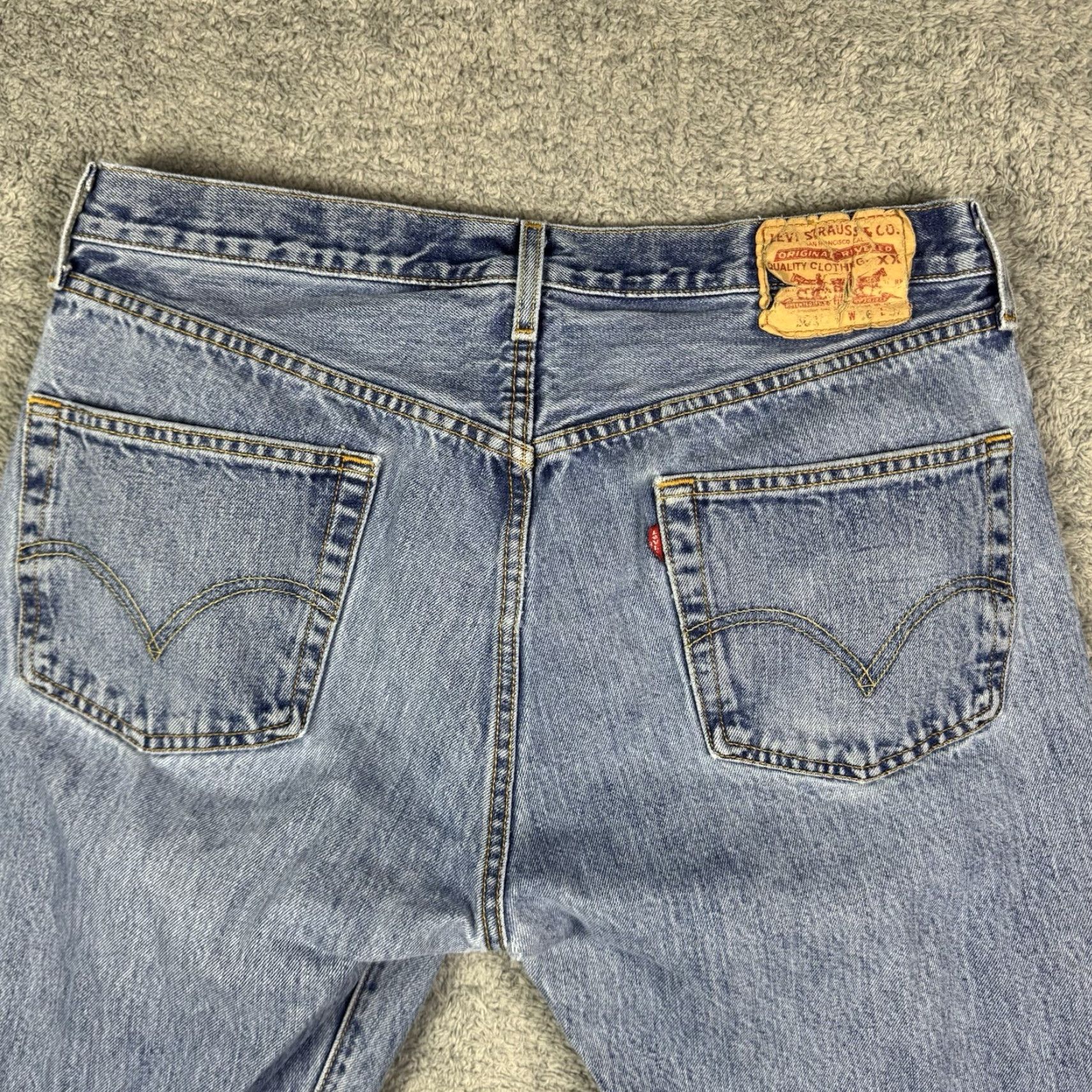 Levi's VINTAGE Levi's 501XX Jeans Men 36x32 Distressed Button Fly Straight Five-Pocket Denim Blue Size US 36 / EU 52 - 5 Thumbnail