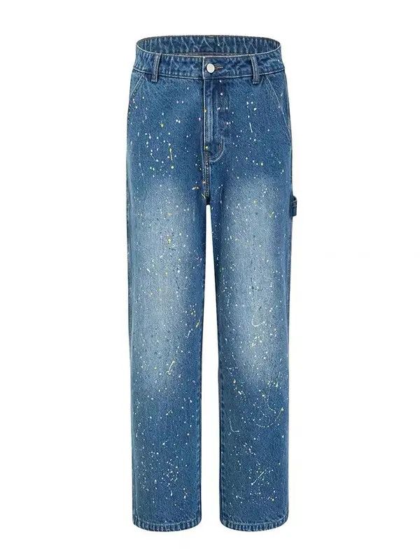 VIBE Blue gypsophila design rare splash ink jeans Size US 32 / EU 48 - 4 Thumbnail