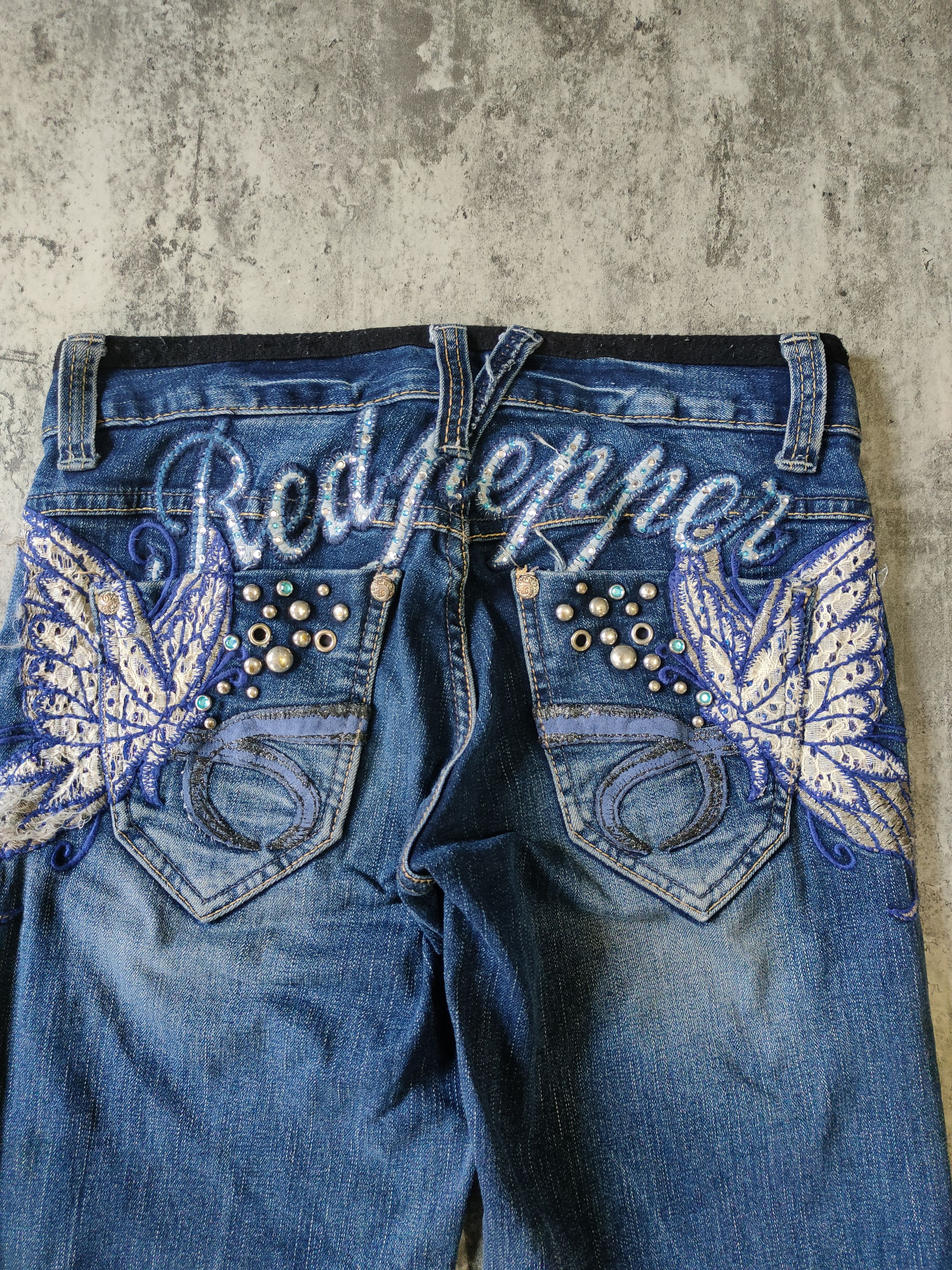 Hysteric Glamour × If Six Was Nine × Le Grande Bleu (L.G.B.) Red Pepper Butterfly Embordired Jeans Size 29" - 8 Thumbnail