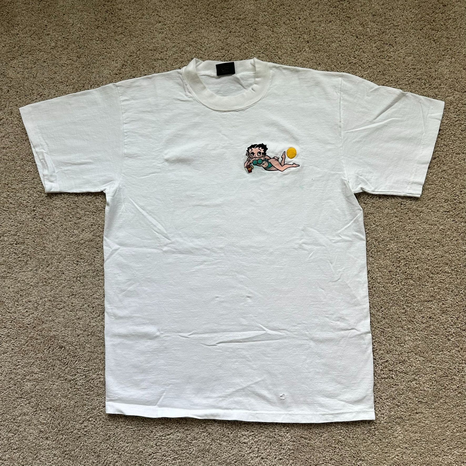 Changes Vintage 90s Betty Boop Beach T-Shirt Embroidered Single Stit Size US L / EU 52-54 / 3 - 3 Thumbnail