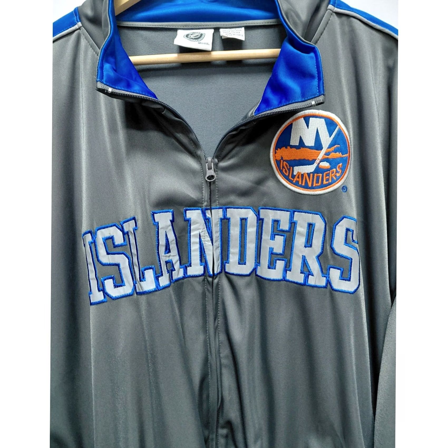 NHL NHL Islanders Full Zip Jacket Gray Blue Solid Long Sleeve Big 5X Size US XXL / EU 58 / 5 - 3 Thumbnail
