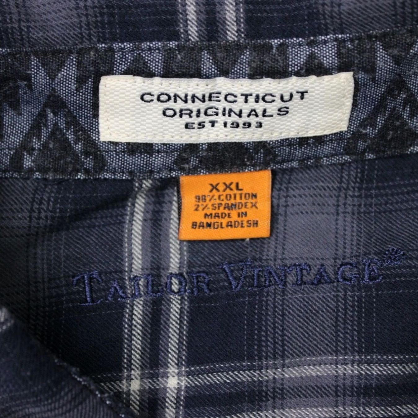 Vintage Tailor Vintage Shirt Mens 2XL Blue Plaid Flannel Button-Up Long Sleeve Casual Workwear Size US XXL / EU 58 / 5 - 6 Thumbnail