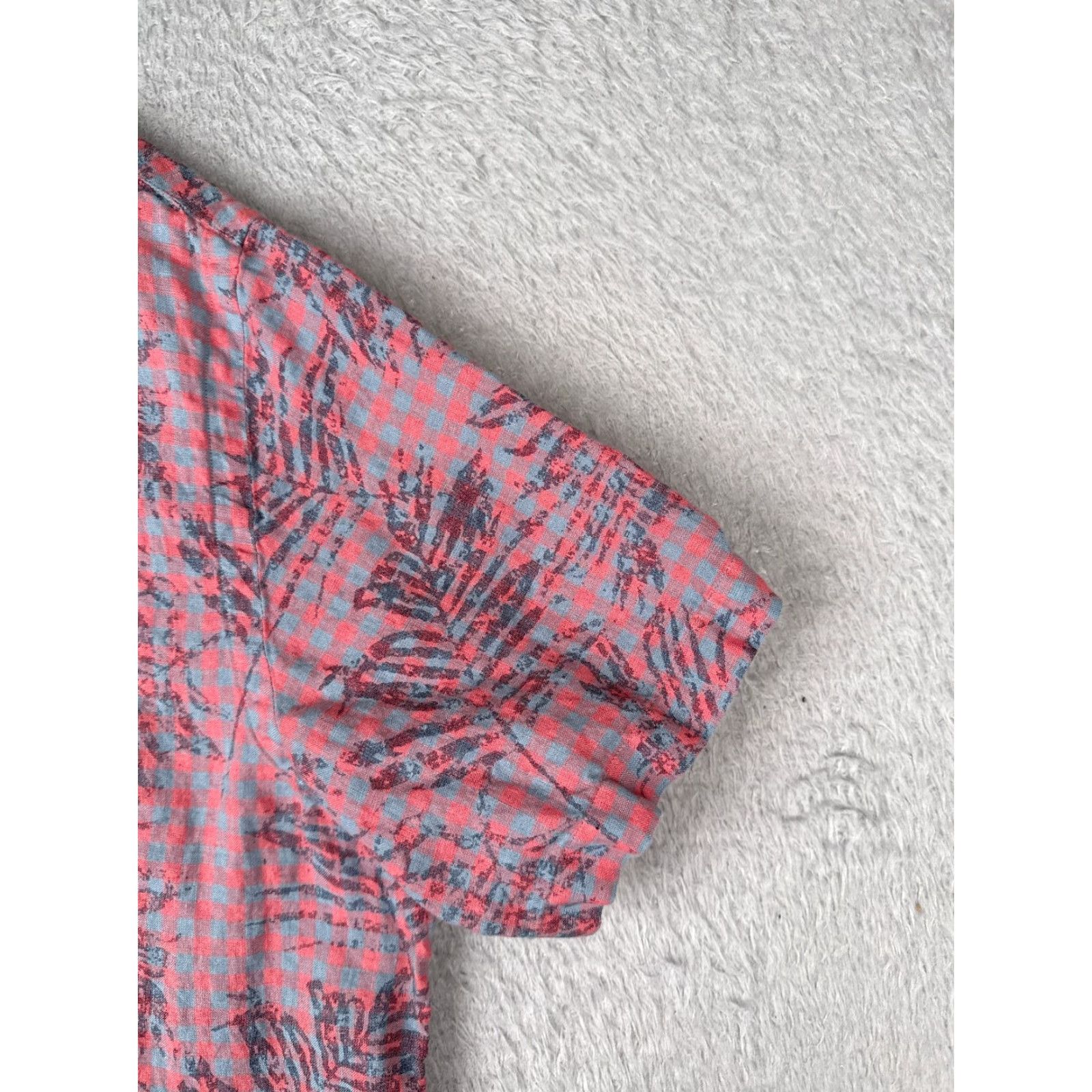 Cremieux Cremieux Shirt Men XL Blue Plaid Linen Button-Up Hawaiian Aloha Beach Vacation Resort Casual Party/Cocktail 100% Linen Size US XL / EU 56 / 4 - 2 Thumbnail