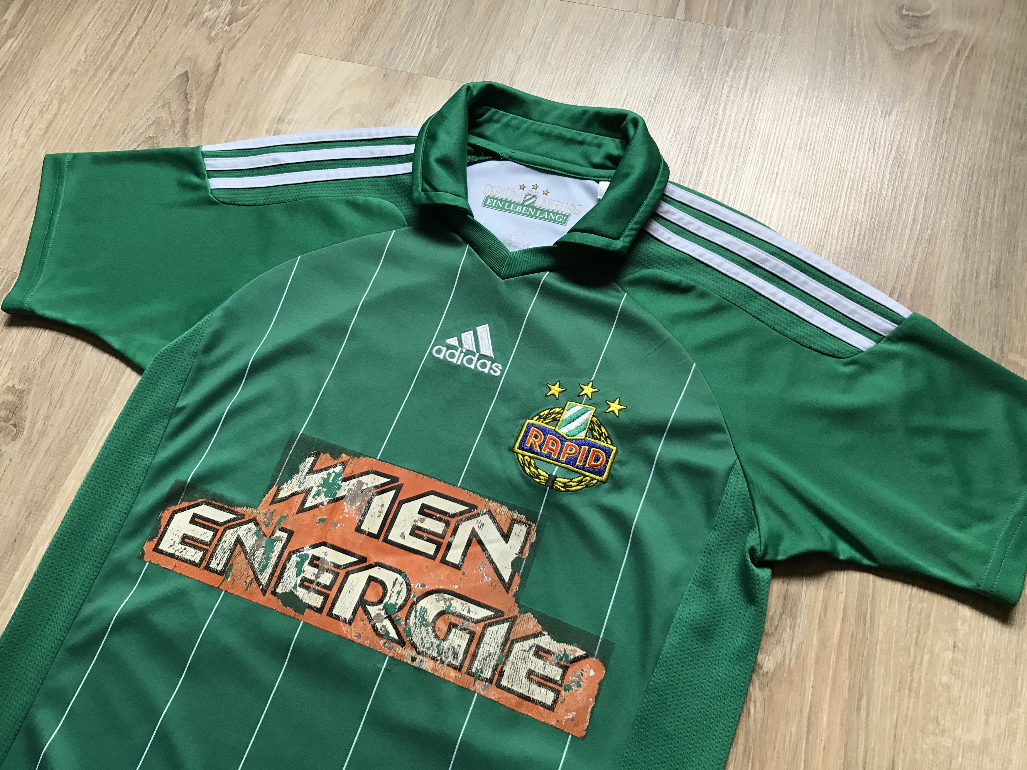 Adidas Vintage Adidas Rapid Vienna Home Kids Shirt #11 Hofmann Size US XXS / EU 40 - 4 Thumbnail