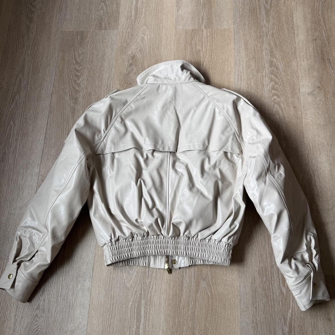 Xu Zhi Cream leather bomber jacket